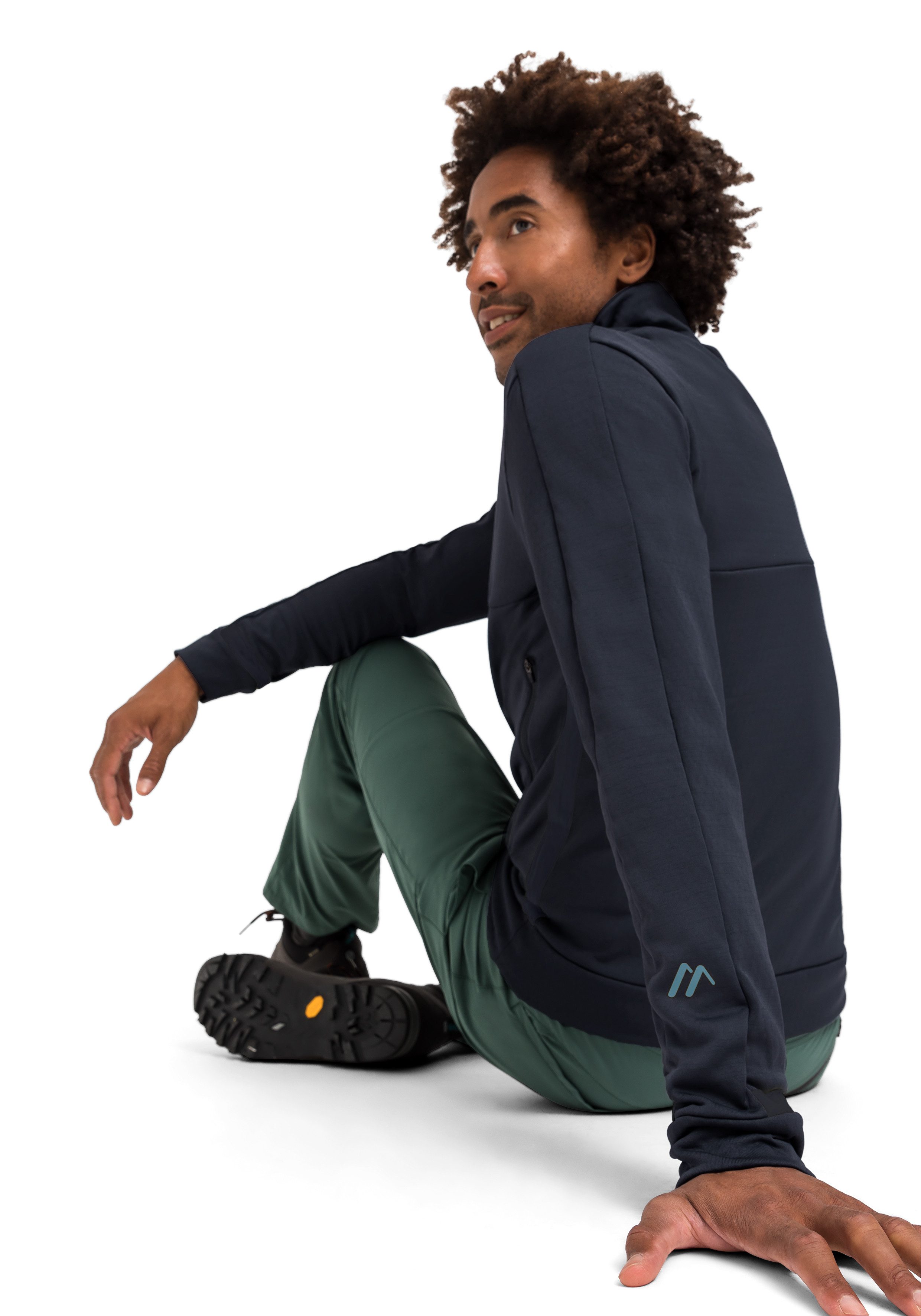 Maier Sports Functioneel shirt Granni M Heren midlayer-jack, ademend en snel drogend, fleece-jack