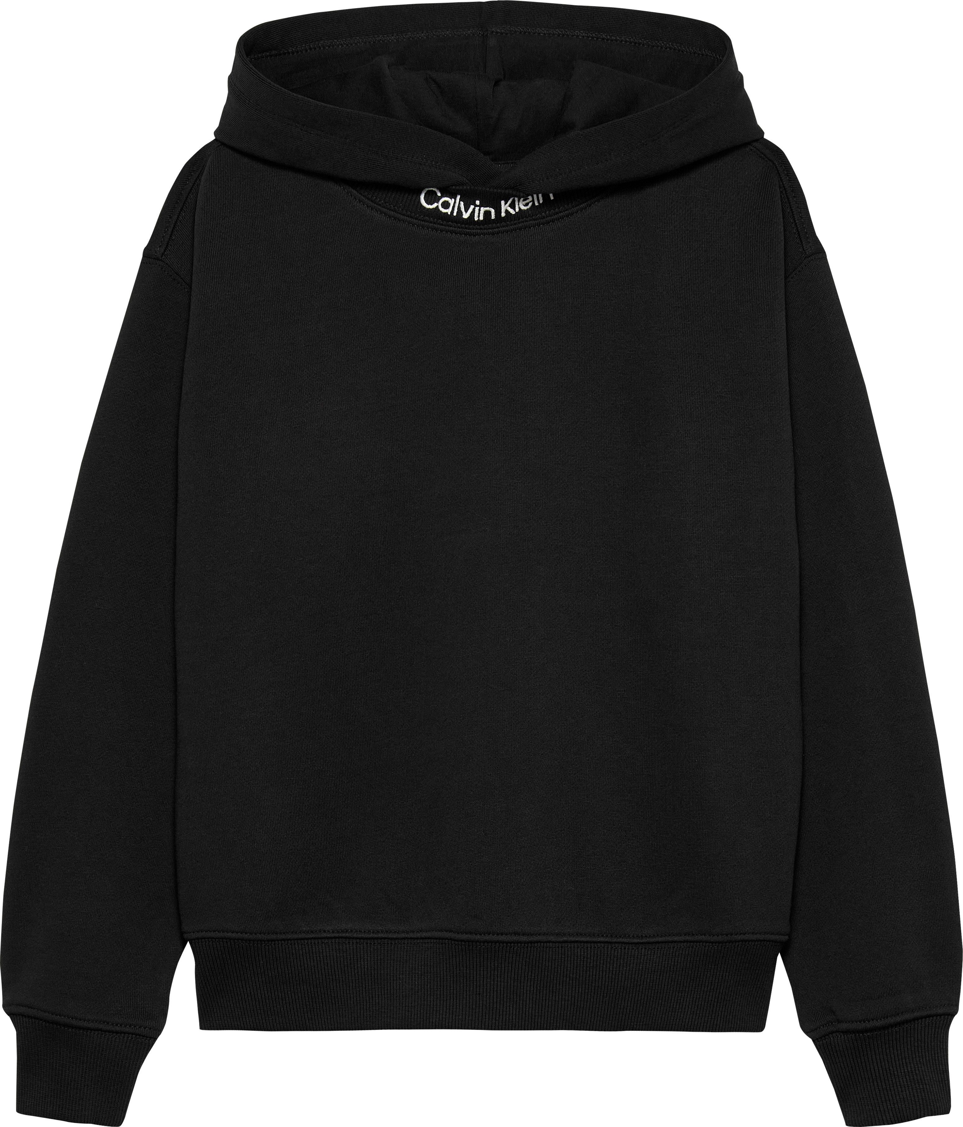 Calvin Klein Hoodie NECK EMBRO LOGO TERRY HOODIE voor kinderen tot 16 jaar, logo-opschrift