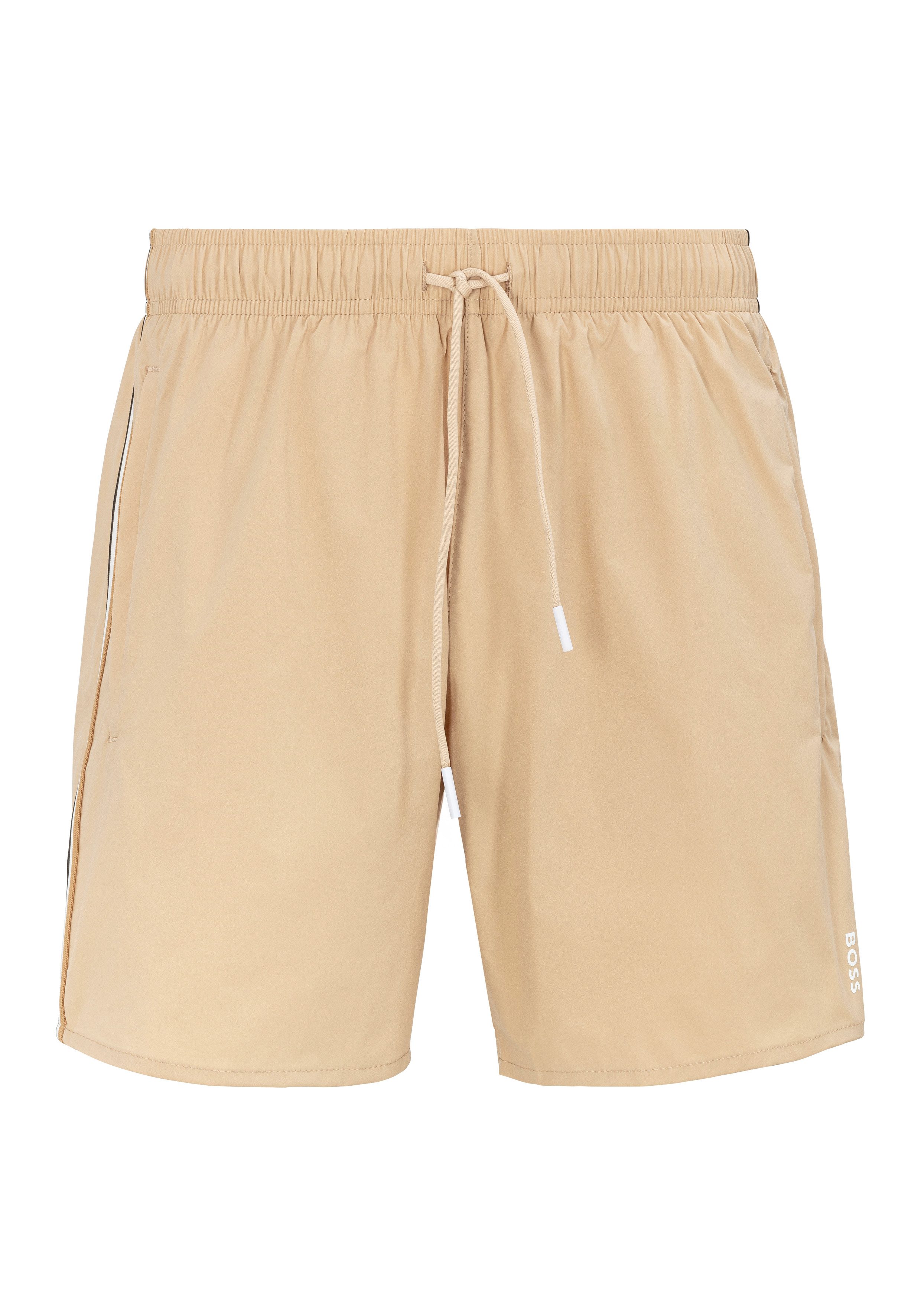 BOSS Zwemshort Iconic met contraststrepen opzij