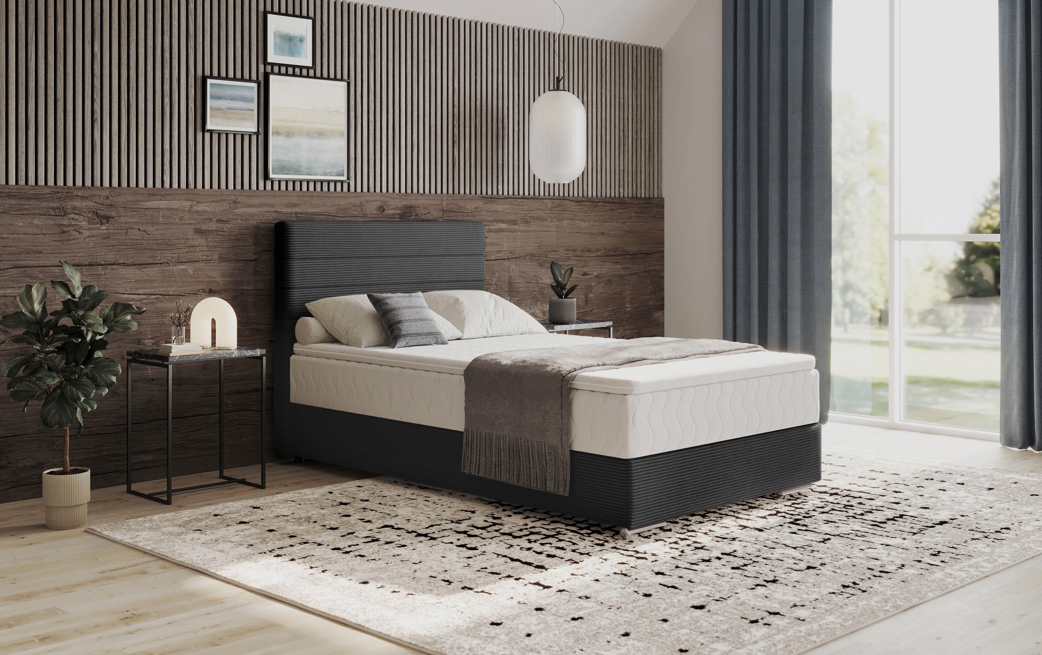 Mr. Couch Boxspring Stratus 2 incl. matrassen en bedlades boxsprings grijs