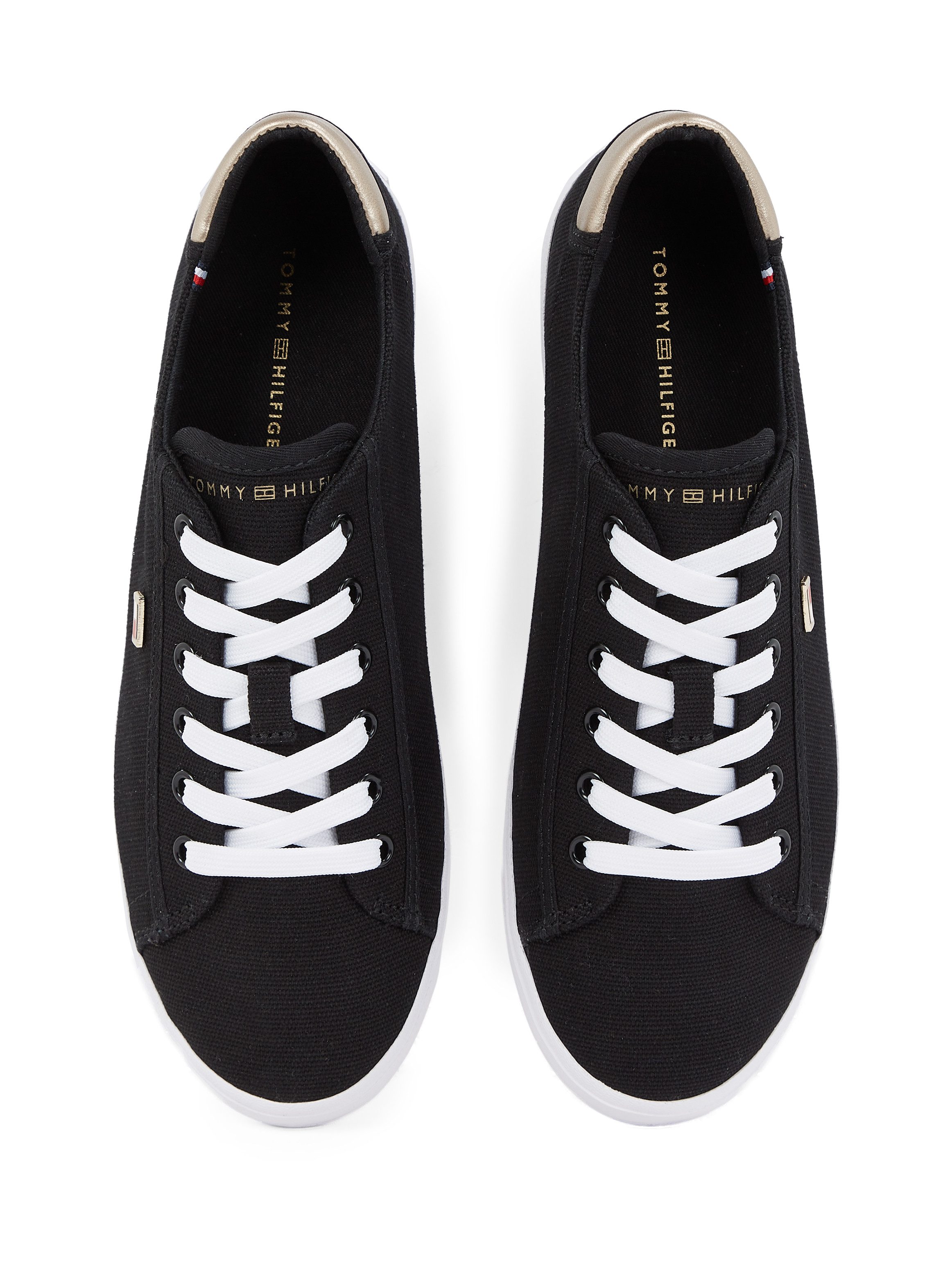 Tommy Hilfiger Plateausneakers VULC CANVAS LACE UP SNEAKER , vrijetijdsschoen, lage schoen, veterschoen, in smalle vorm