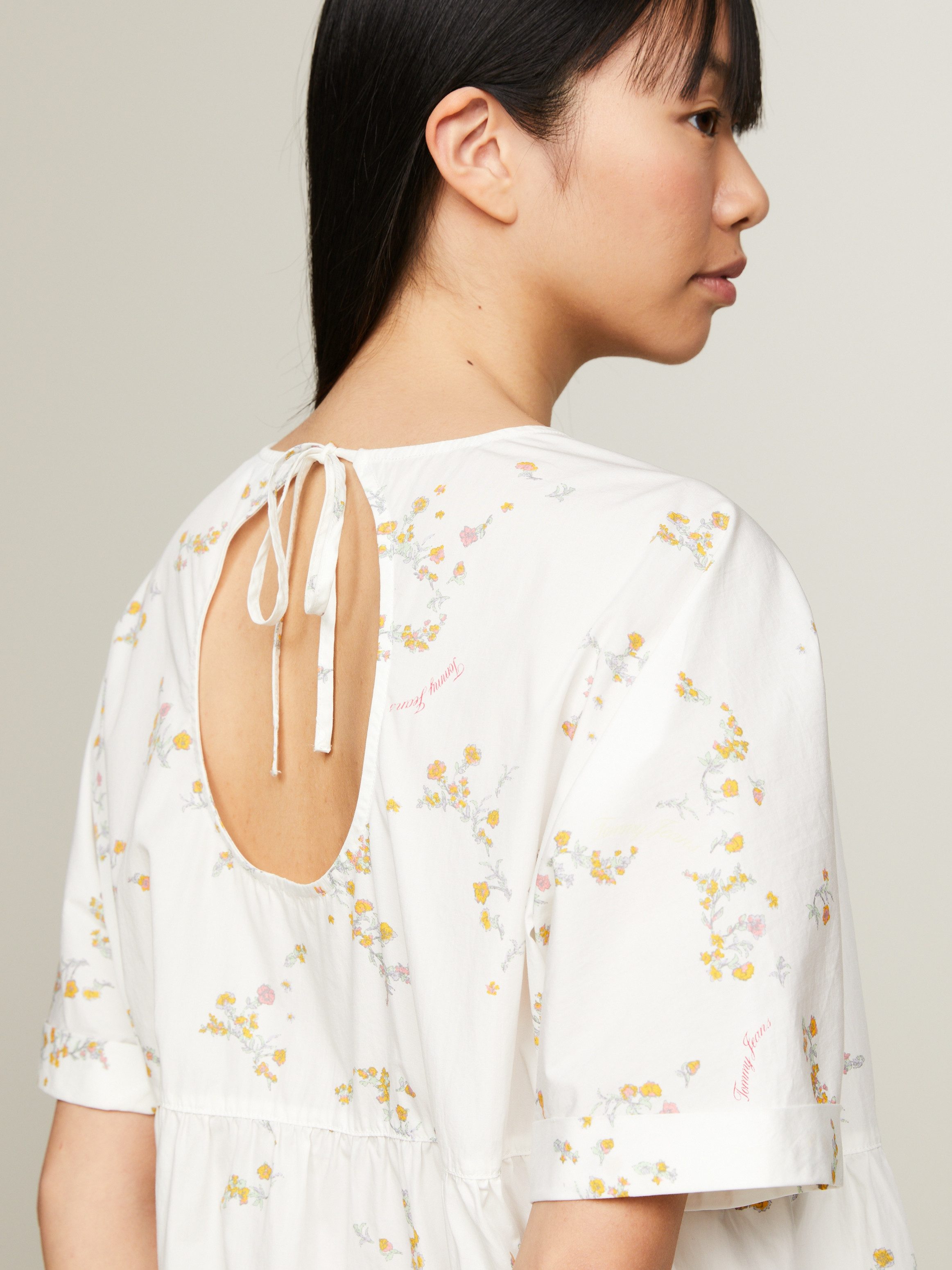 TOMMY JEANS Blousejurk TJW POPLIN A-LINE SS DRESS EXT