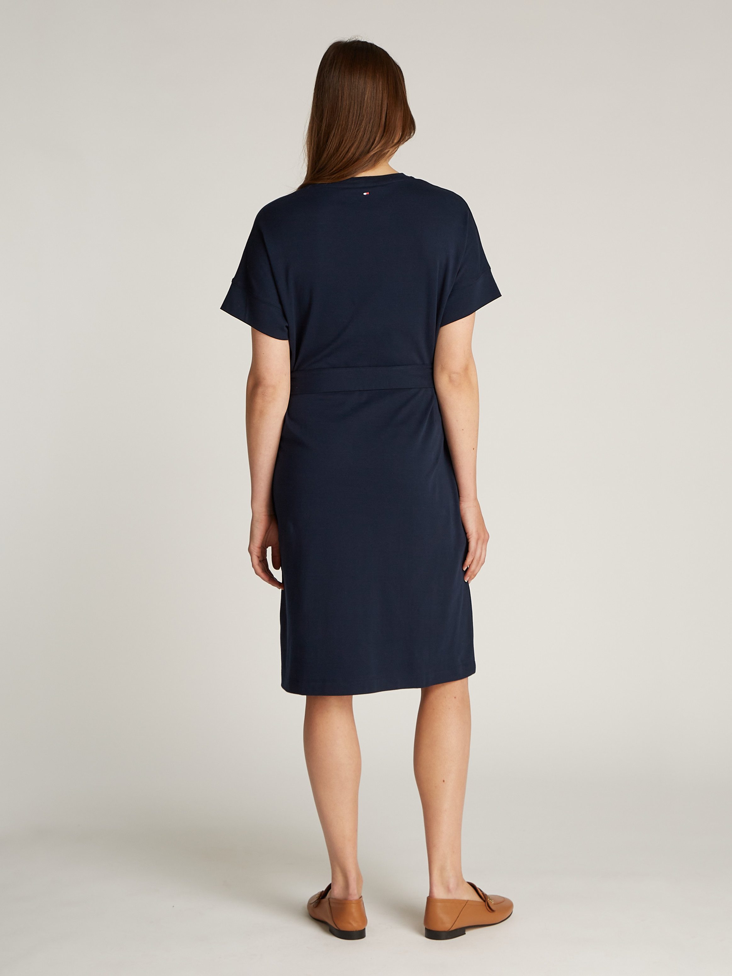 Tommy Hilfiger Jurk in a-lijn COTTON INTERLOCK SHORT DRESS
