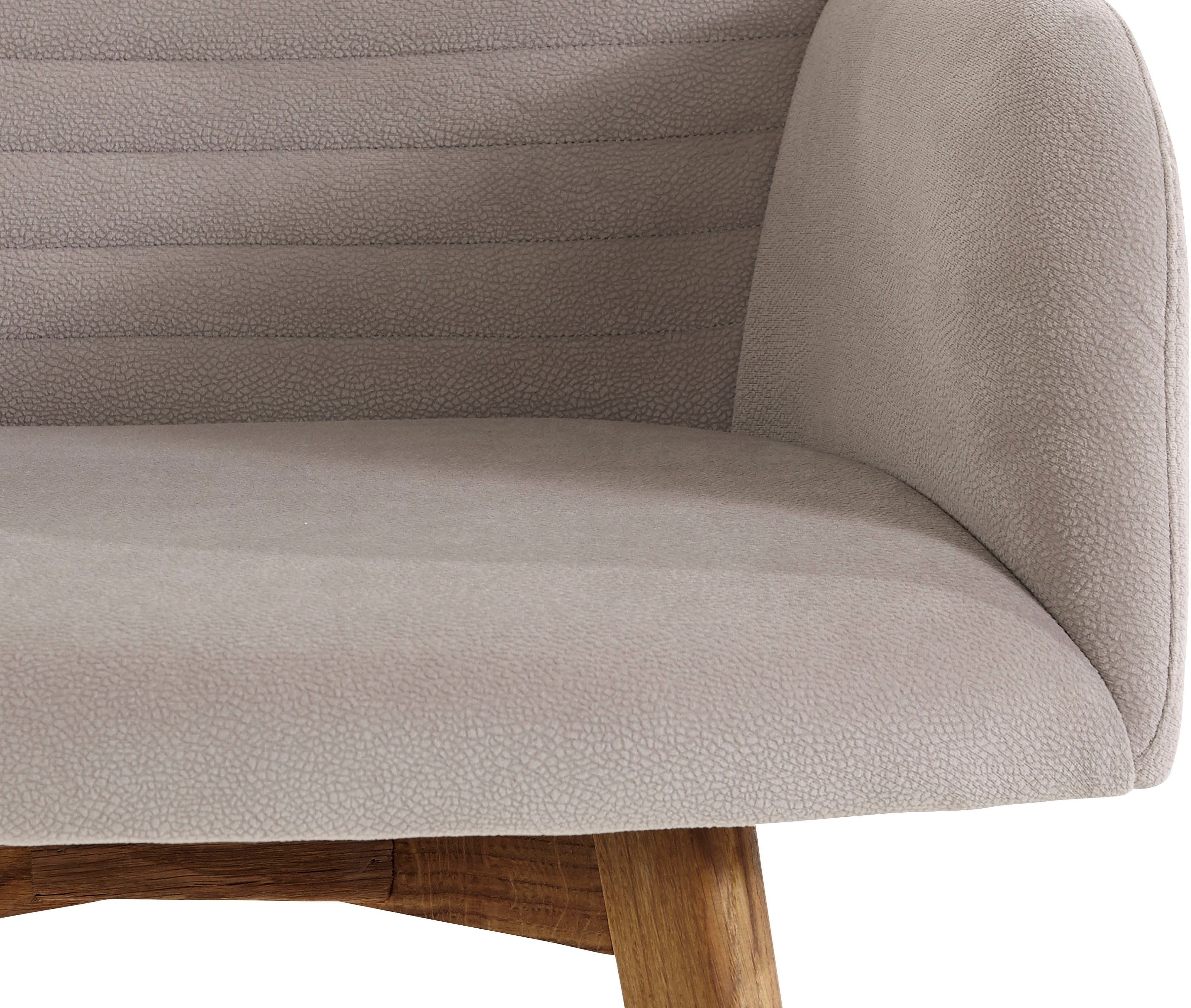 OTTO products Stoel met armleuningen Alessja Bekleding van microvezel, frame van eiken massief hout (set, 2 stuks)