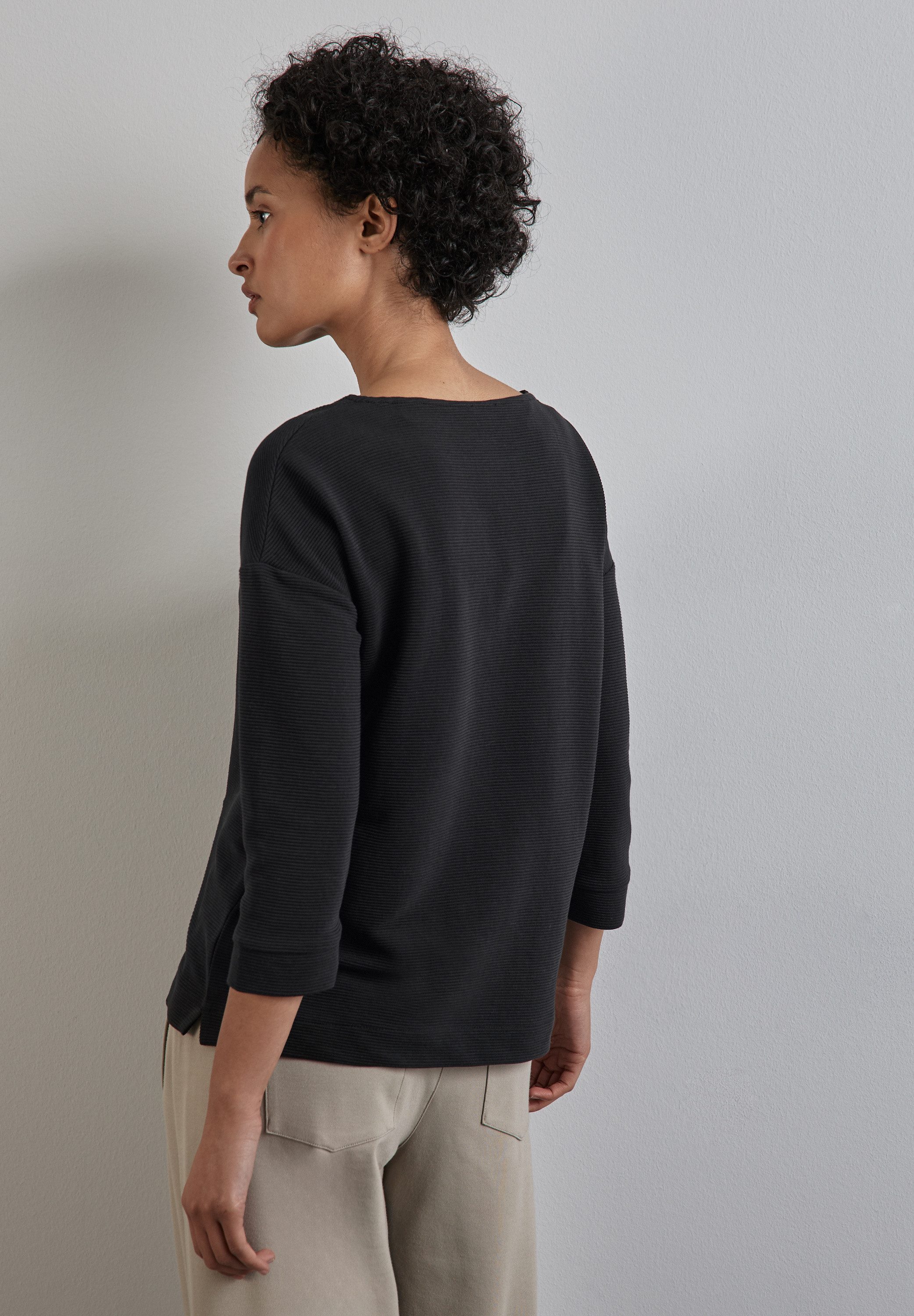 STREET ONE Shirt met 3 4 mouwen in structuuroptica