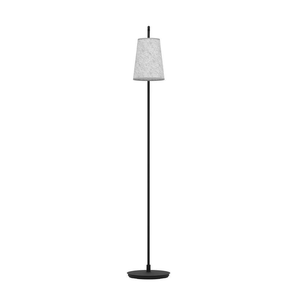 EGLO Staande lamp ALSAGER Vloerlamp, metaal in zwart, grijs vilt, E27 fitting, 170 cm (1 stuk)