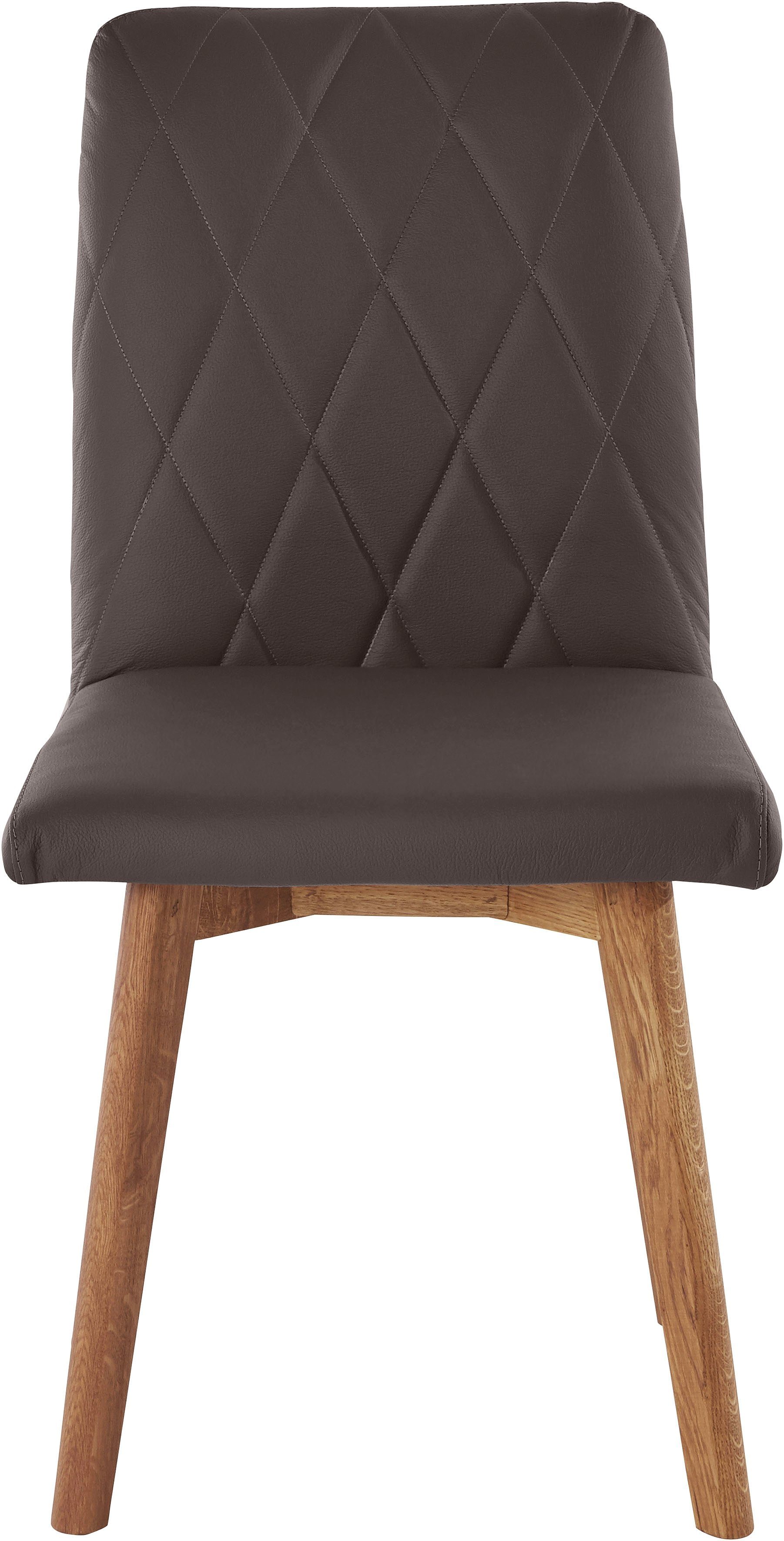 Home affaire Eetkamerstoel Brest Frame van eiken massief hout geolied (2 stuks)