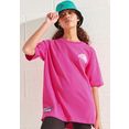 superdry t-shirt mountain sport mono mini met sportief logodesign roze