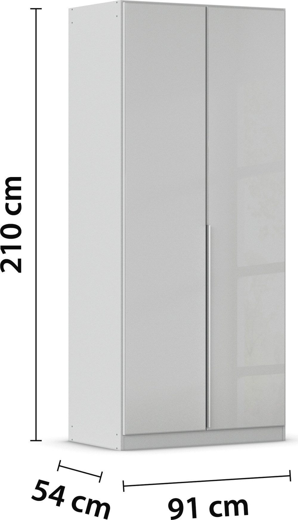 rauch Draaideurkast Kledingkasten kast garderobe AGORDO met glazen front doordachte binnenuitrusting, in 6 breedtes en 2 hoogtes made in germany