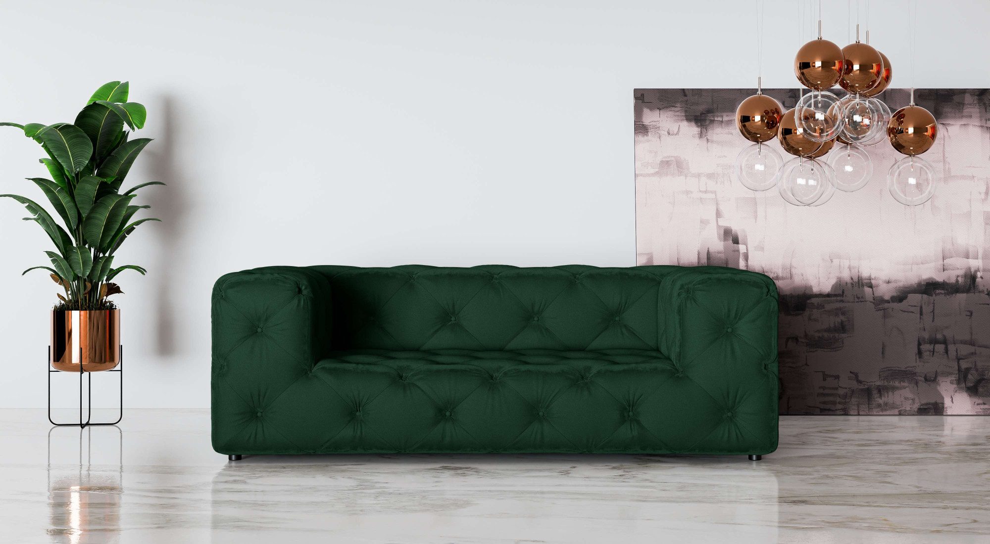 Places of Style 2-zitsbank FOLLINA 2-zits bank met klassieke chesterfield knoopverwerking