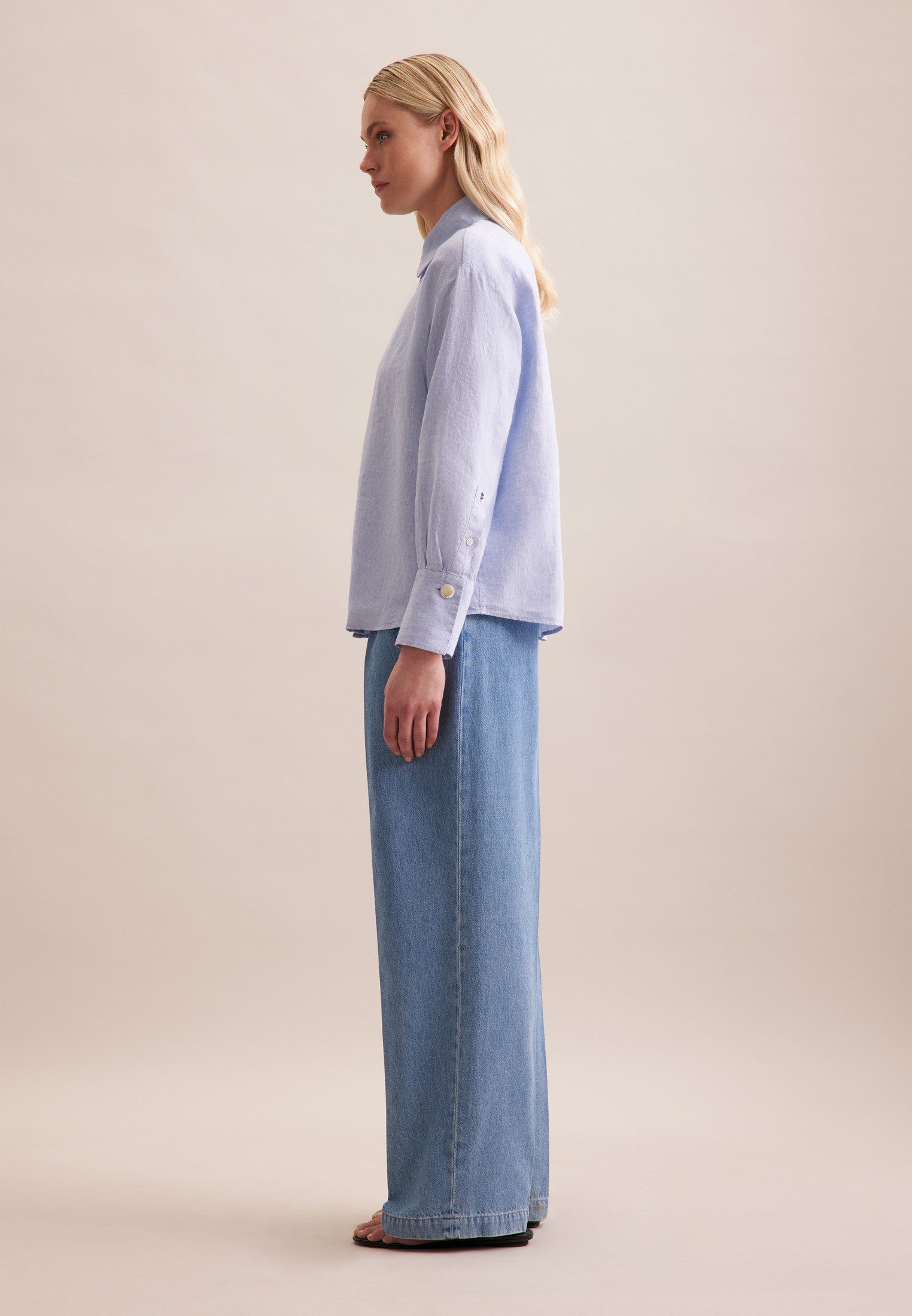 seidensticker Overhemdblouse Zwarte roos Lange mouwen kraag uni