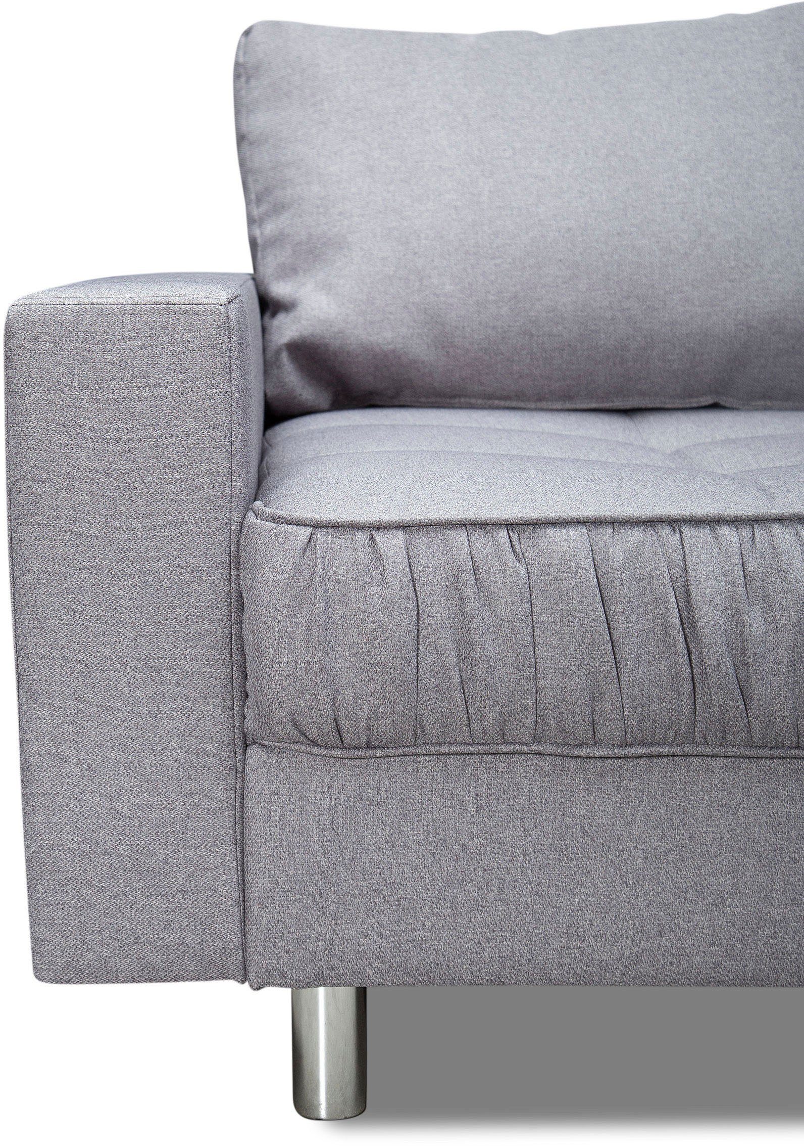 COLLECTION AB Hoekbank Cannes L-vorm met hocker, inclusief slaapfunctie