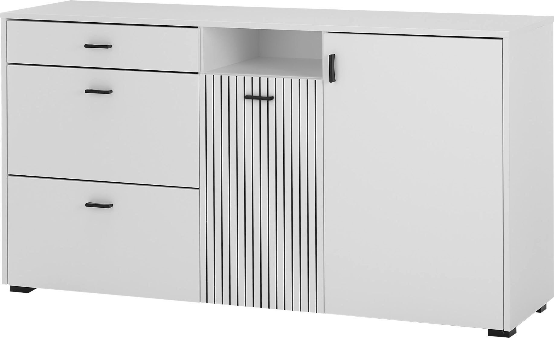 INOSIGN Dressoir Hudson in moderne trendkleur, handgrepen van metaal (zwart), breedte 150 cm
