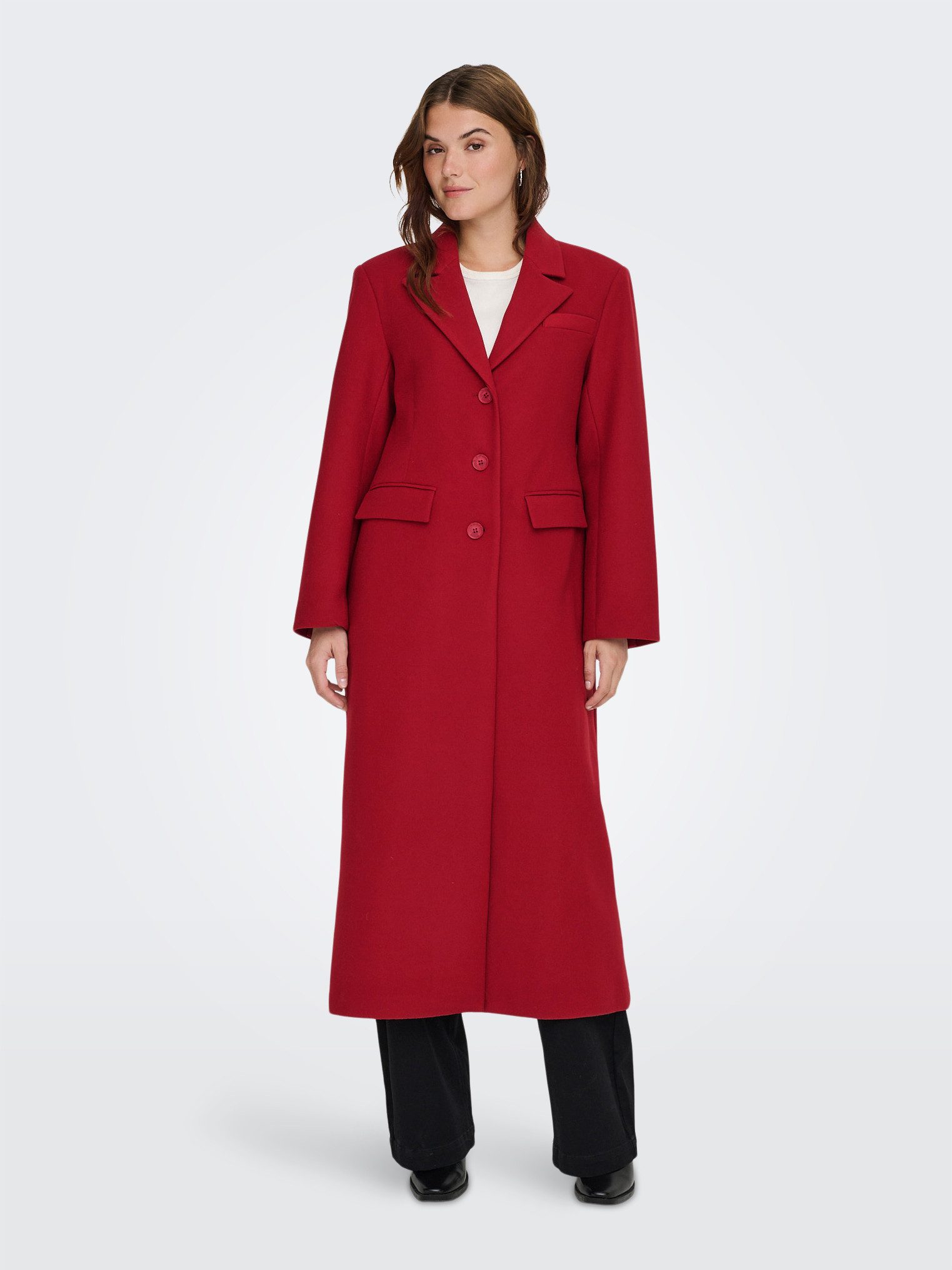 Only Lange jas ONLNANCY LIFE LONG FITTED COAT CC OTW