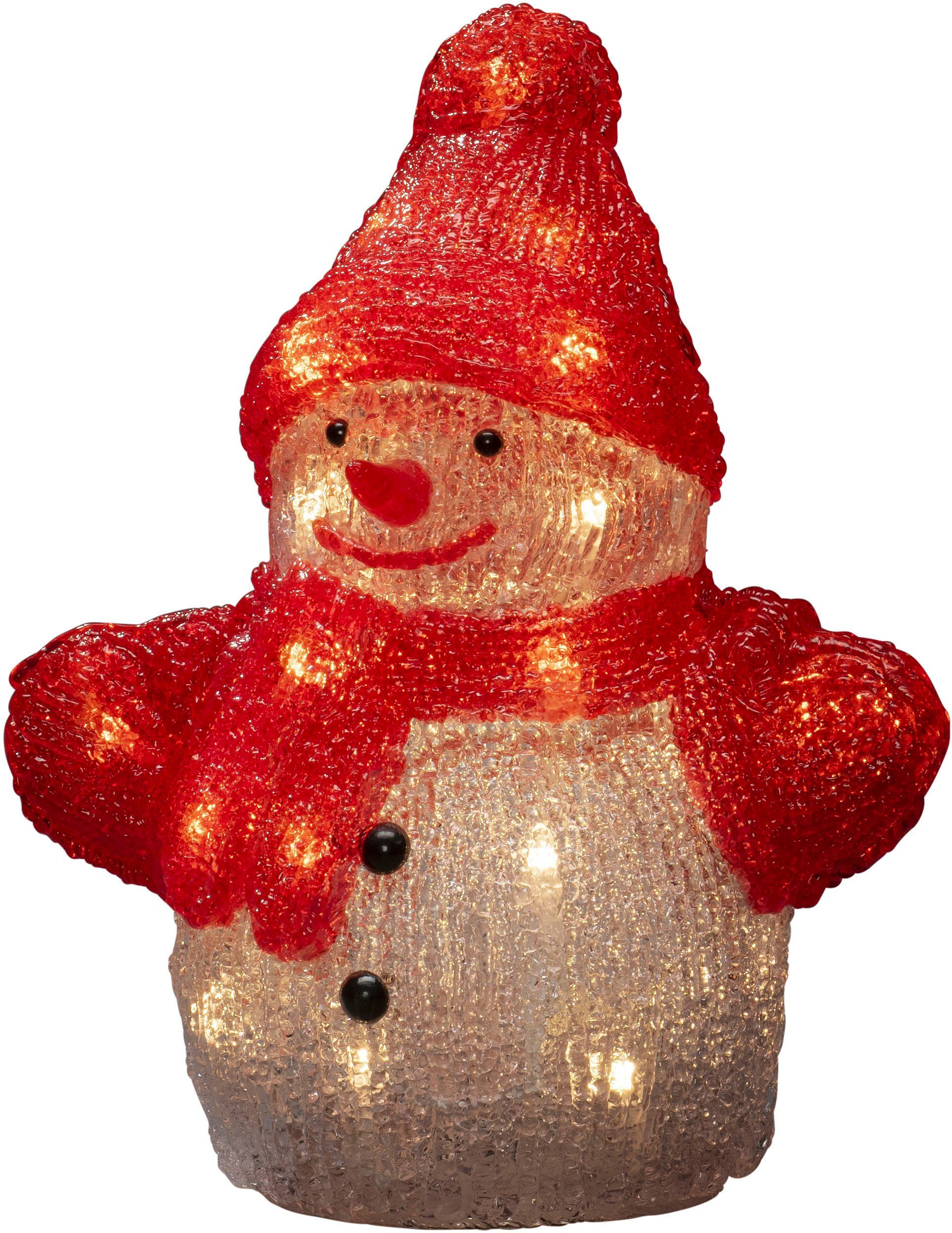 KONSTSMIDE Led deco-figuur LED Acryl Schneemann, 24 warm weiße Dioden, batteriebetrieben