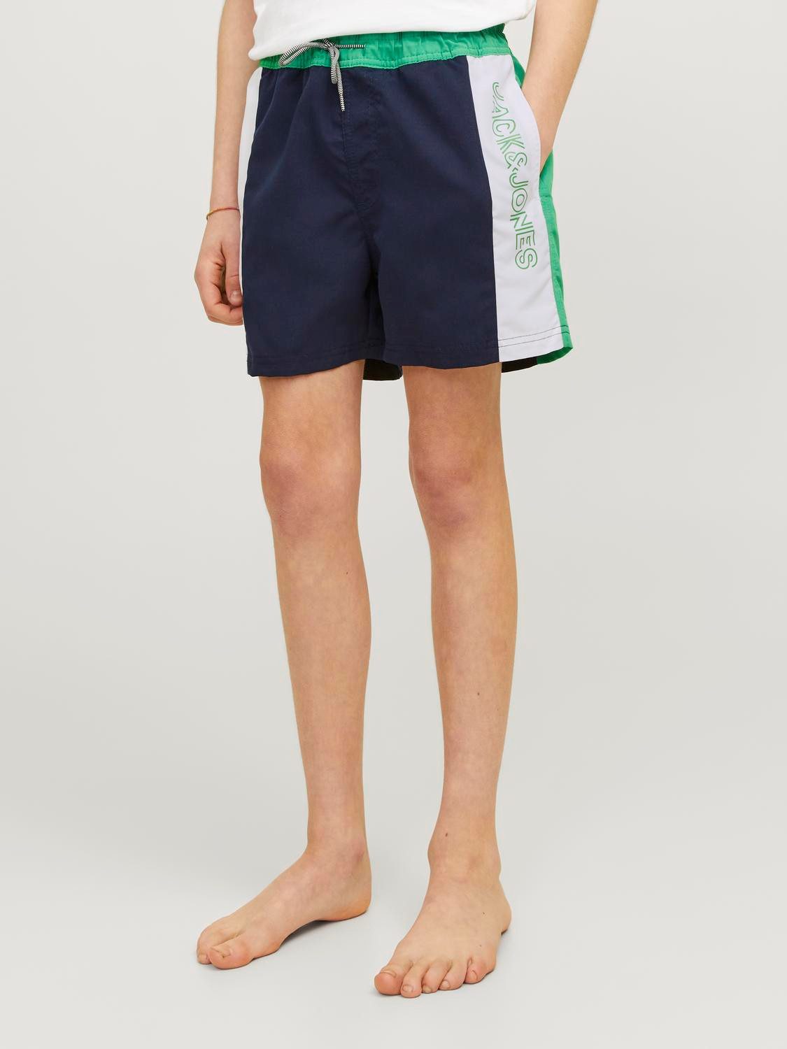 Jack & jones JUNIOR zwemshort JPSTFIJI donkerblauw Jongens Polyester 140