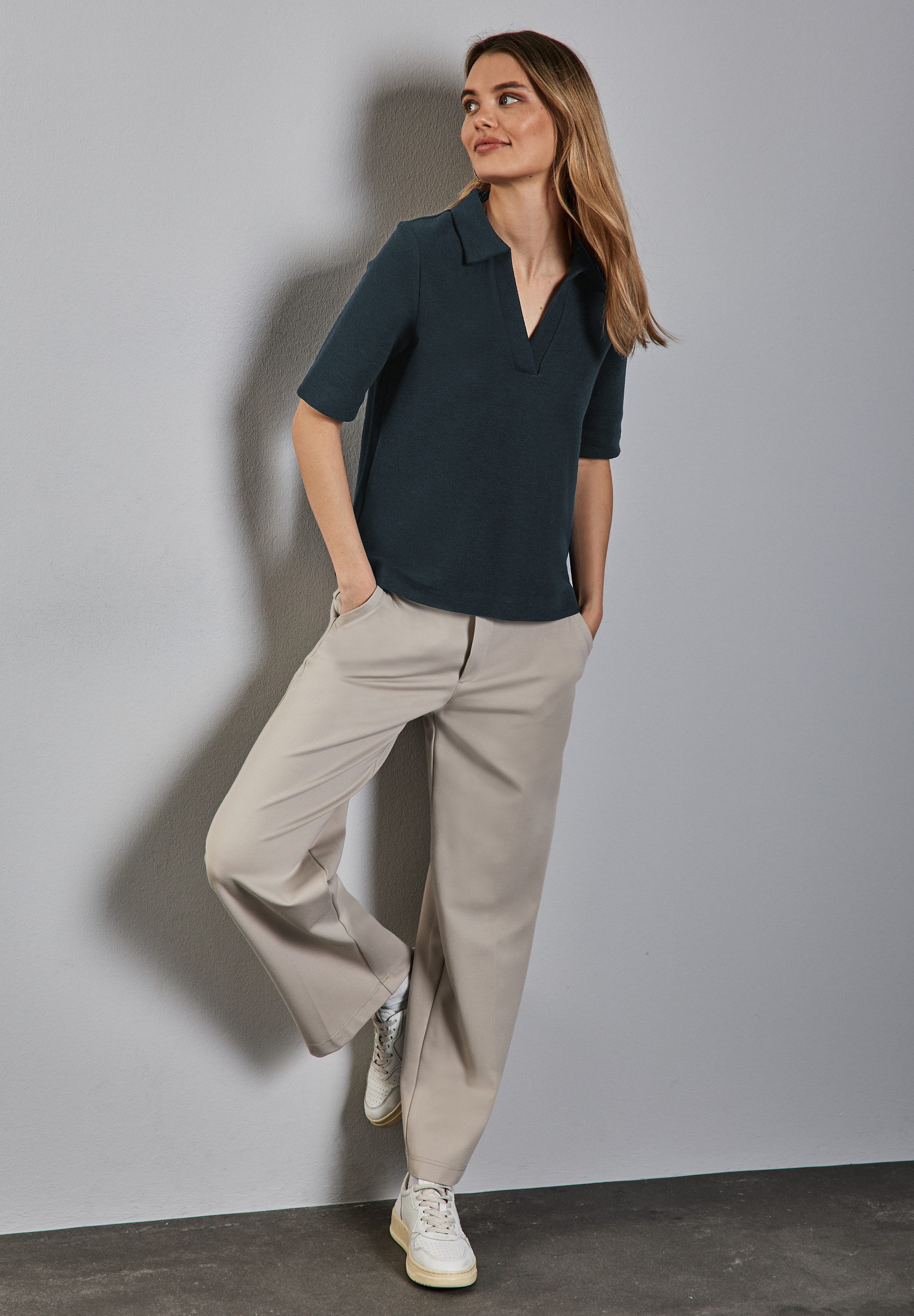 STREET ONE Poloshirt met structuur