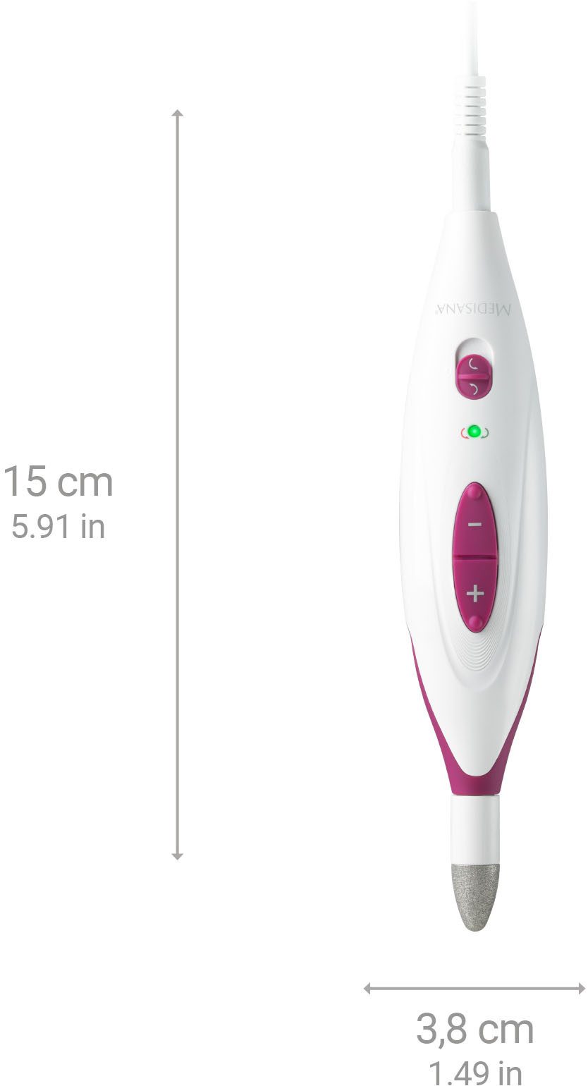 Medisana Manicure-/pedicureset MP 815 voor nagels, nagelriemen en eelt, 2 standen, links-/rechtsloop, opzetstukken