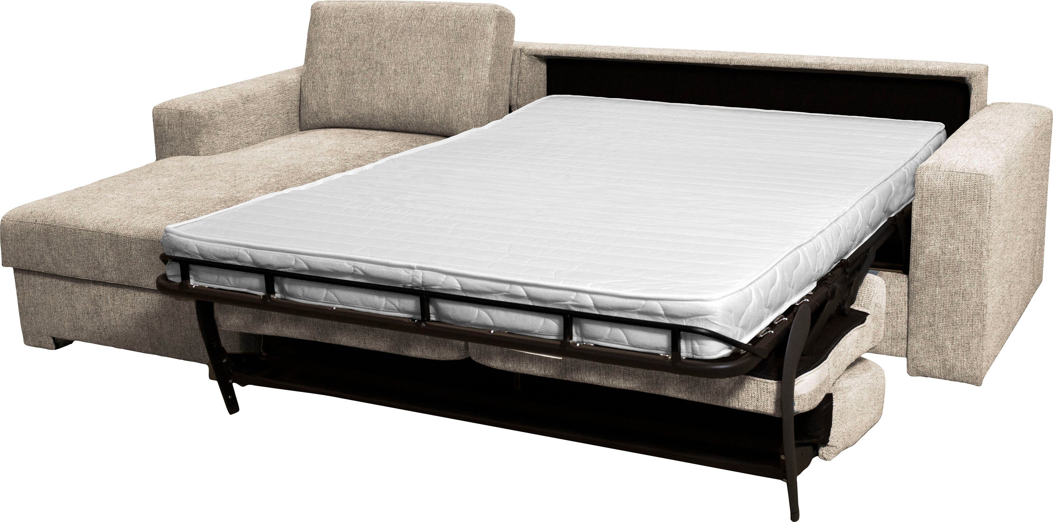 Home affaire Hoekbank Roma "M" matras hoogte 14 cm, slaapfunctie, met ondervering,