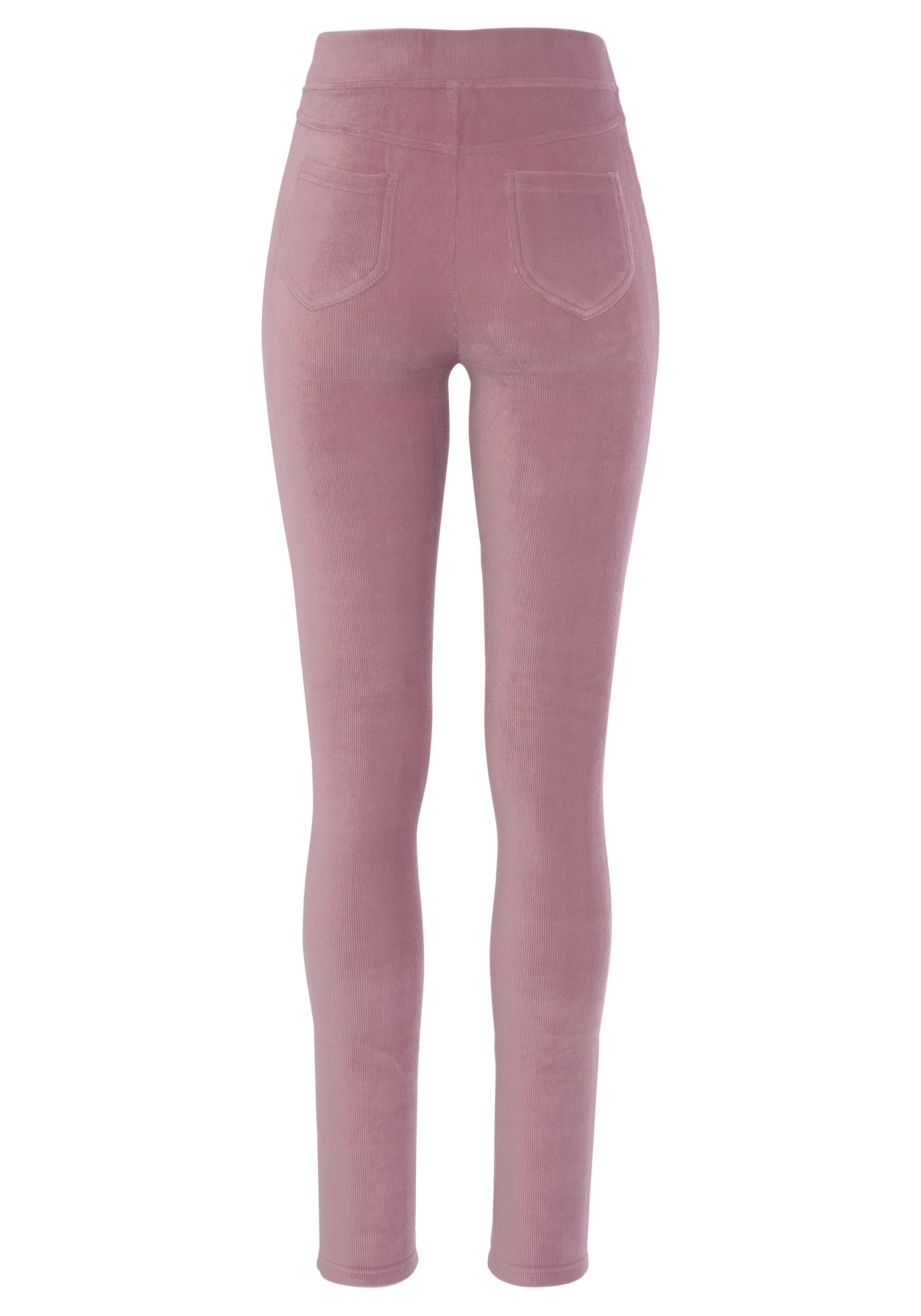 Lascana Legging uit zacht materiaal in cordlook, loungewear