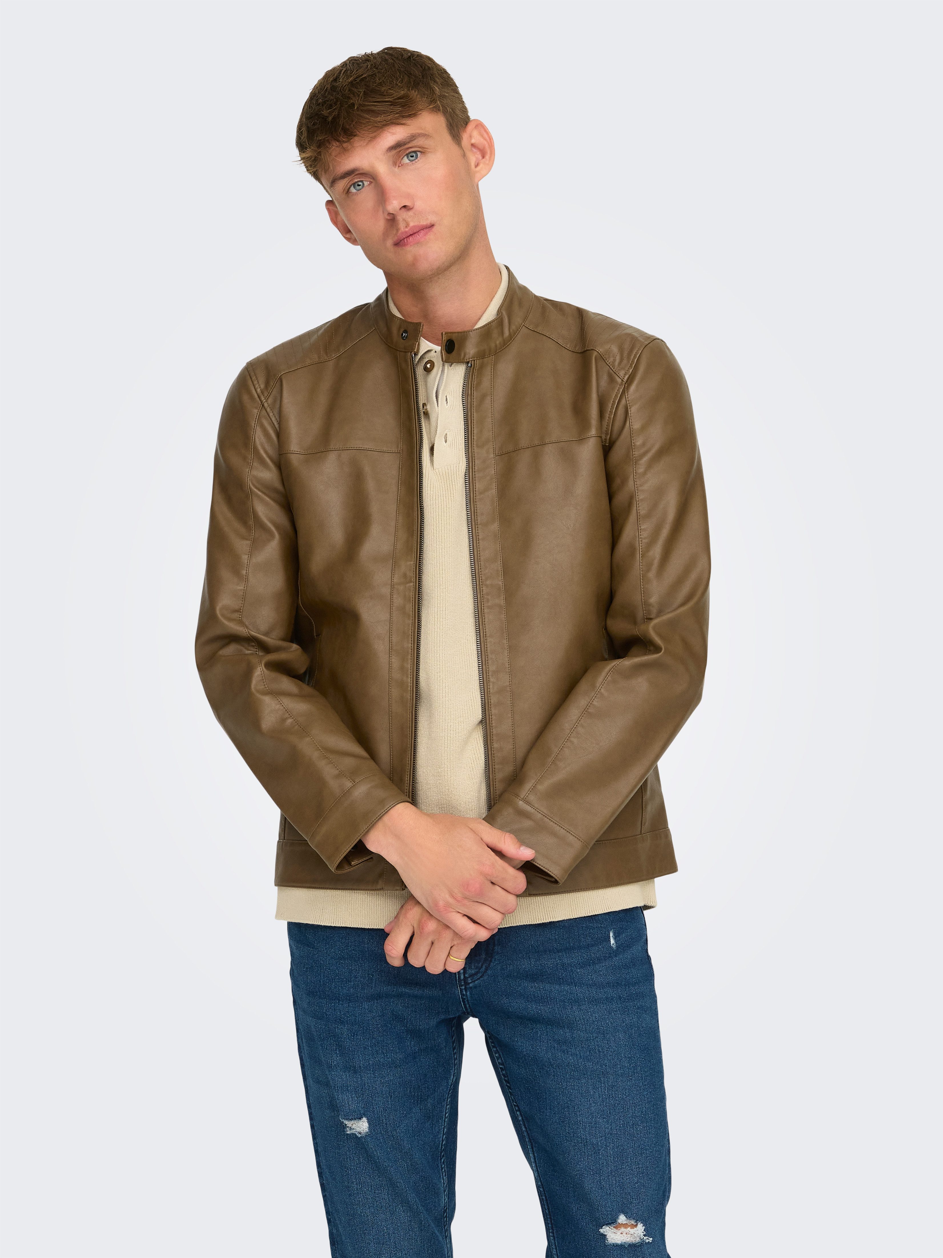 ONLY & SONS Bikerjack MIKE PU RACER JACKET