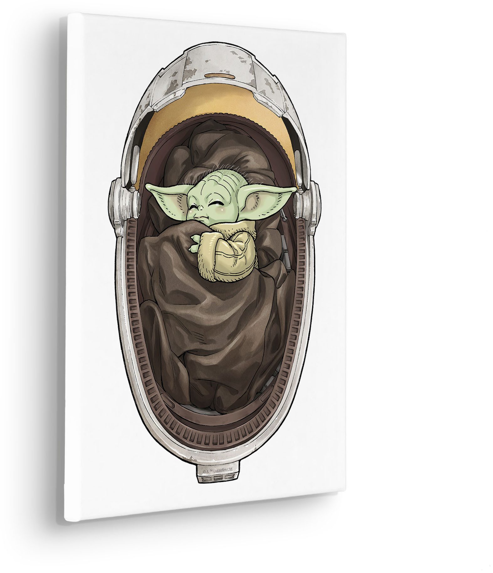 Komar Artprint op linnen Star Wars The Mandalorian Grogu Sleeping 300 x 280 cm (breedte x hoogte) - behang, vlies, woonkamer, slaapkamer (1 stuk)