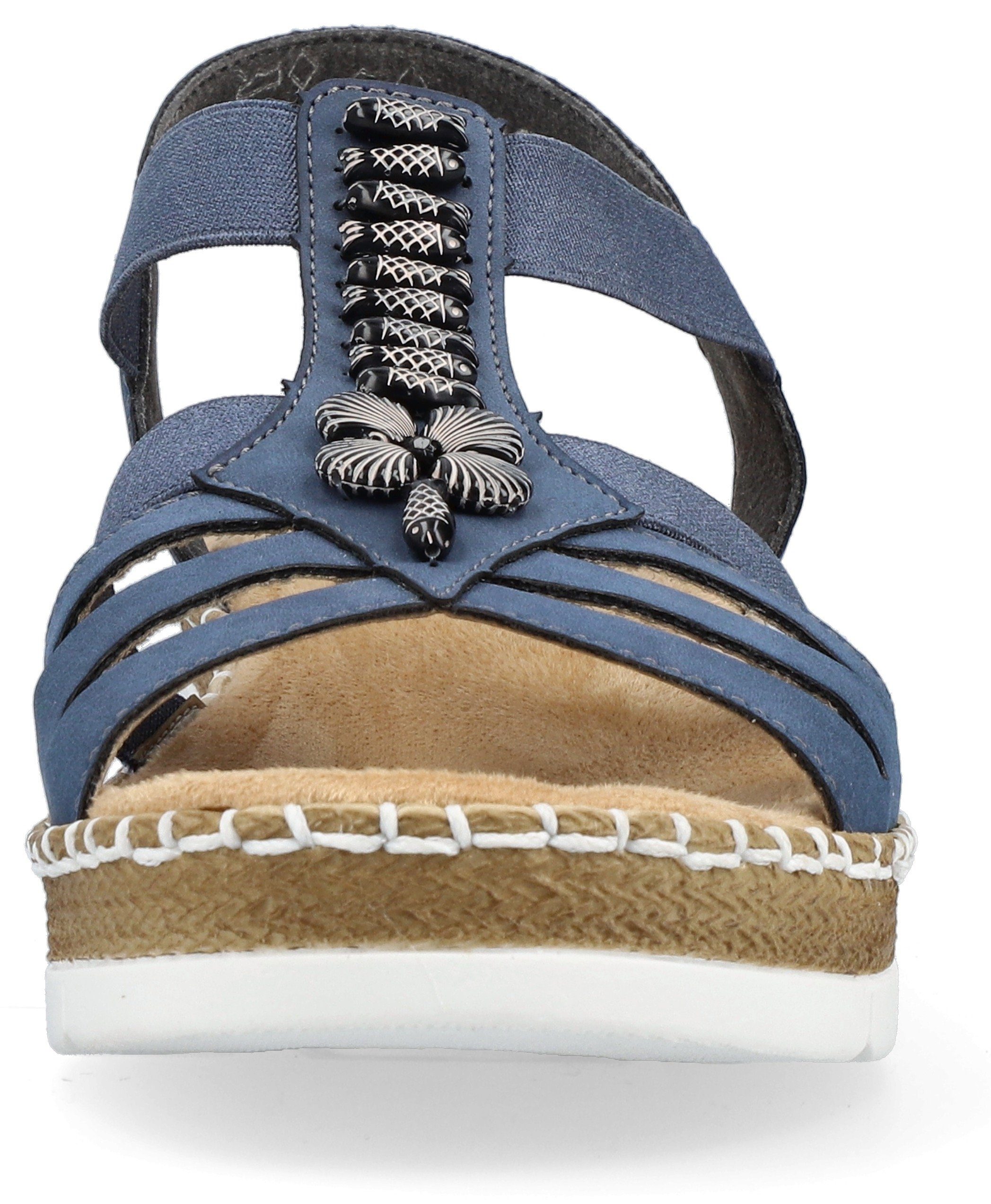 Rieker Sandalen zomerschoen, sandaal, sleehak, met modieuze decoratieve elementen