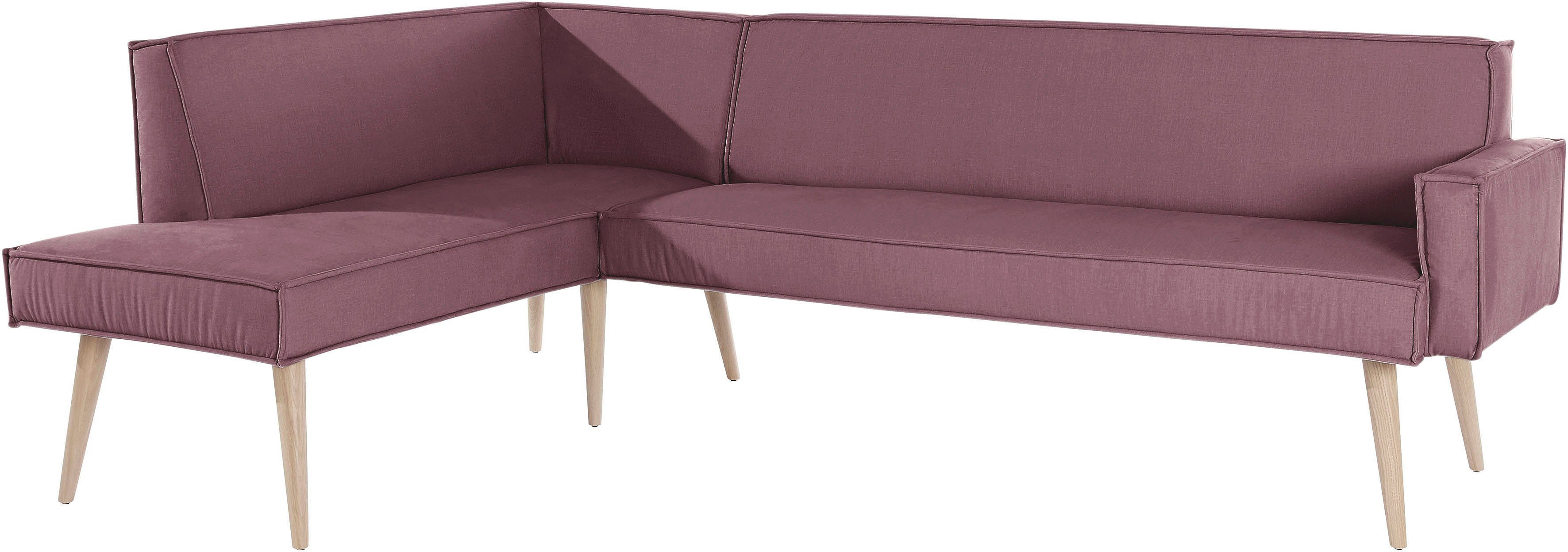 exxpo - sofa fashion Hoekbank Lungo, moderne paspelnaad, comfortabel en elegant, hoge houten voet