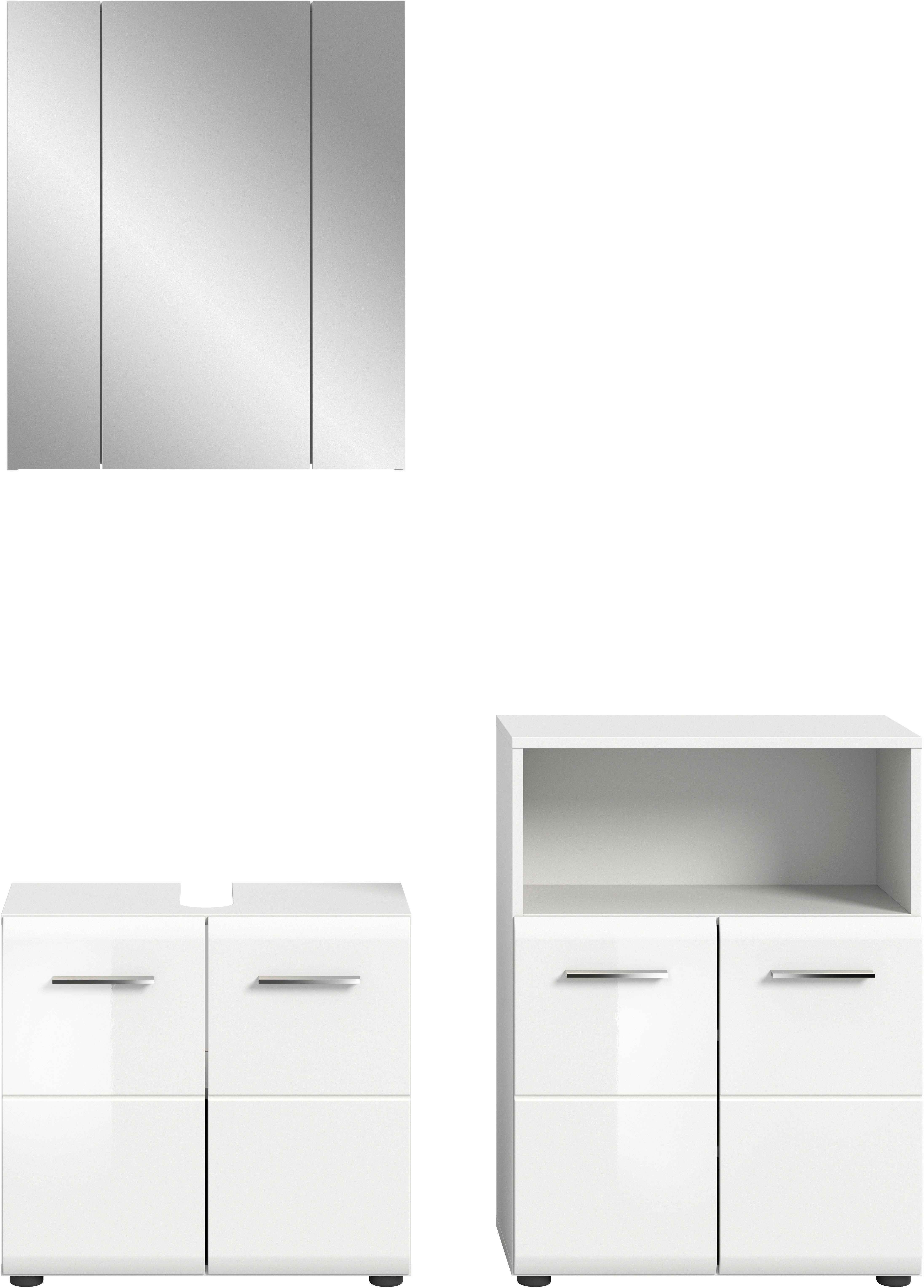 INOSIGN Badmeubelset FLORENZ, TOPSELLER!, 3-delige badcombinatie, hoogwaardige MDF-front badmeubelsets wit