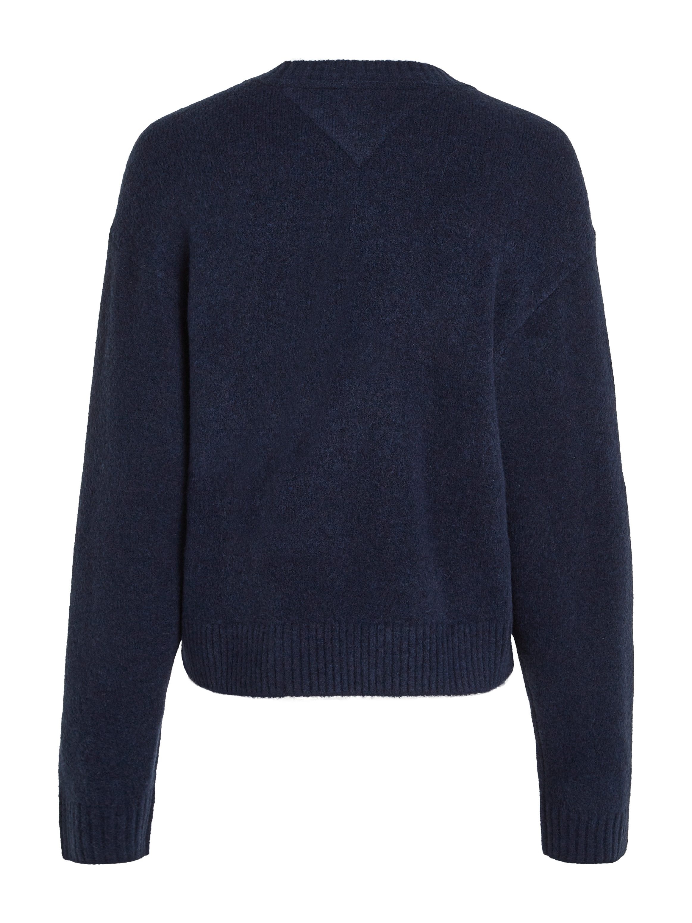 Tommy Jeans Curve Gebreide trui TJW MELANGE FLAG SWEATER EXT in grote maten met wolpercentage en elastaan