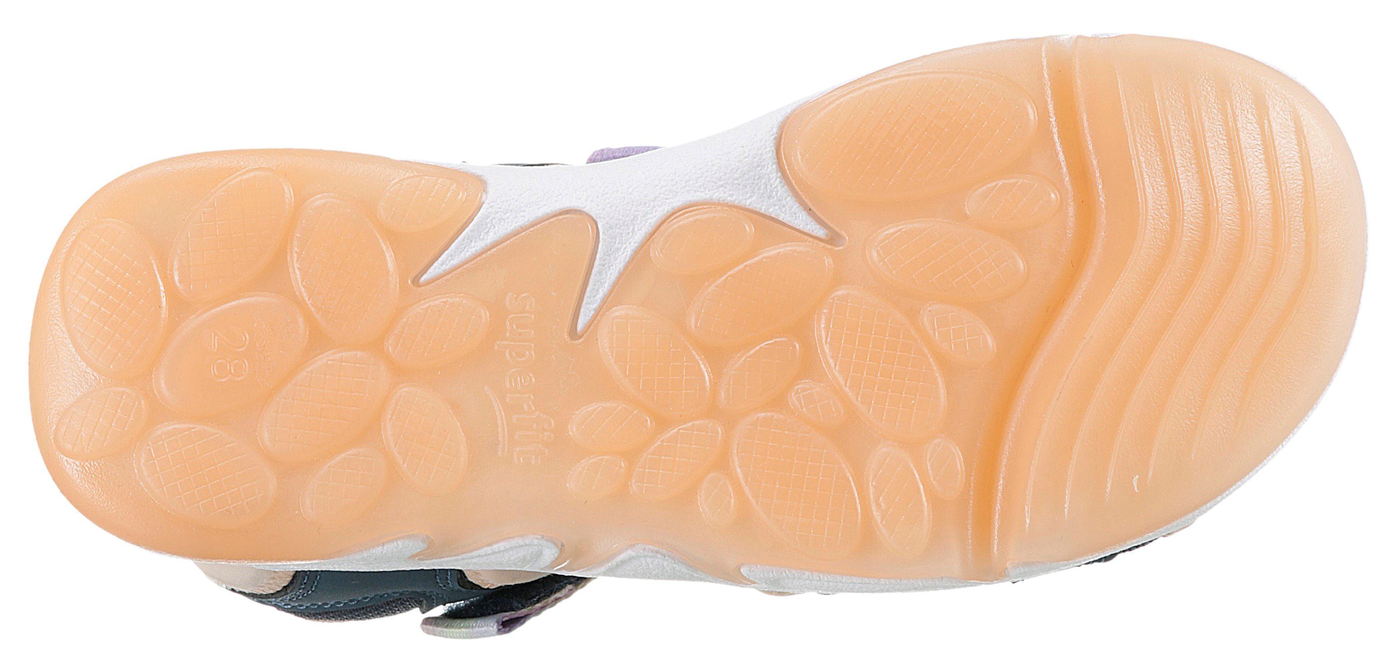 Superfit Sandalen PEBBLES WMS: middel Sandaal met schattige glitter-sluiting, maat sjabloon om te downloaden