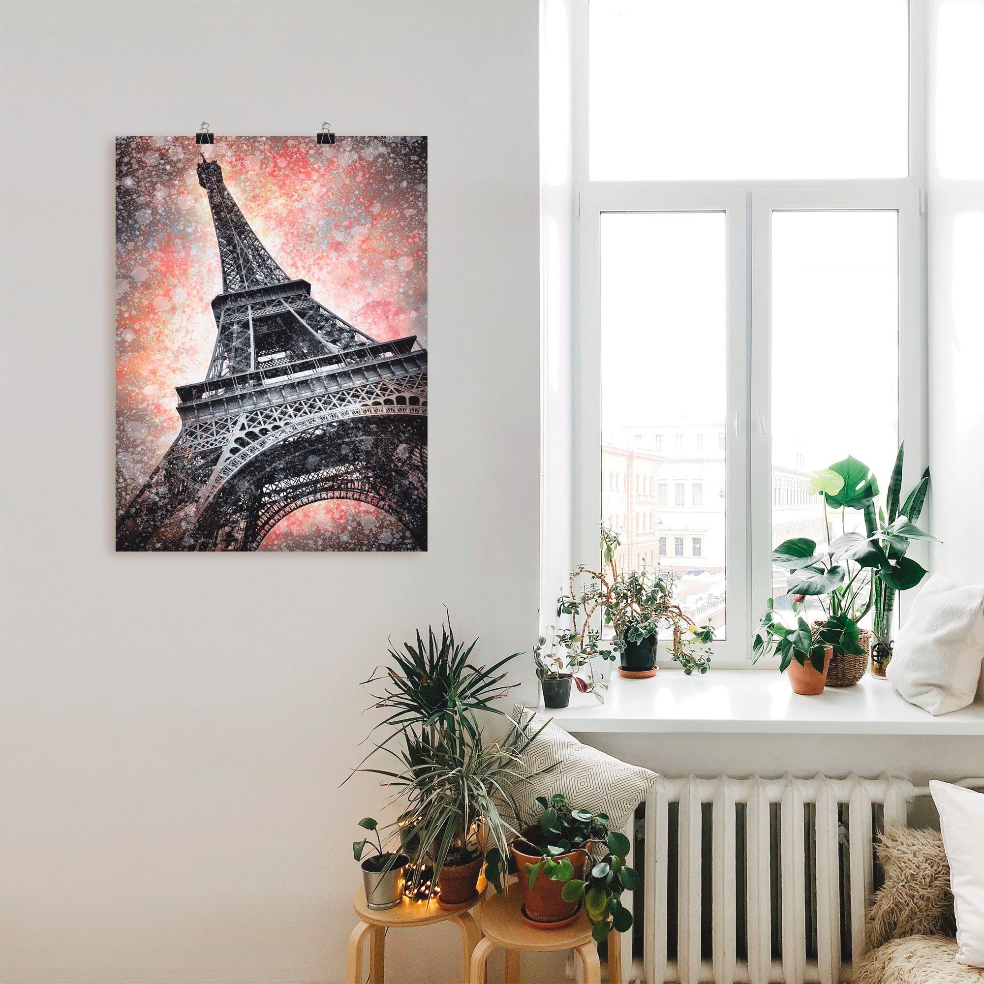 Artland Artprint Modern Art Eiffeltoren in vele afmetingen & productsoorten - artprint aluminium / artprint buiten, artprint op linnen, poster, muursticker / ook geschikt voor de badkamer online kopen | OTTO