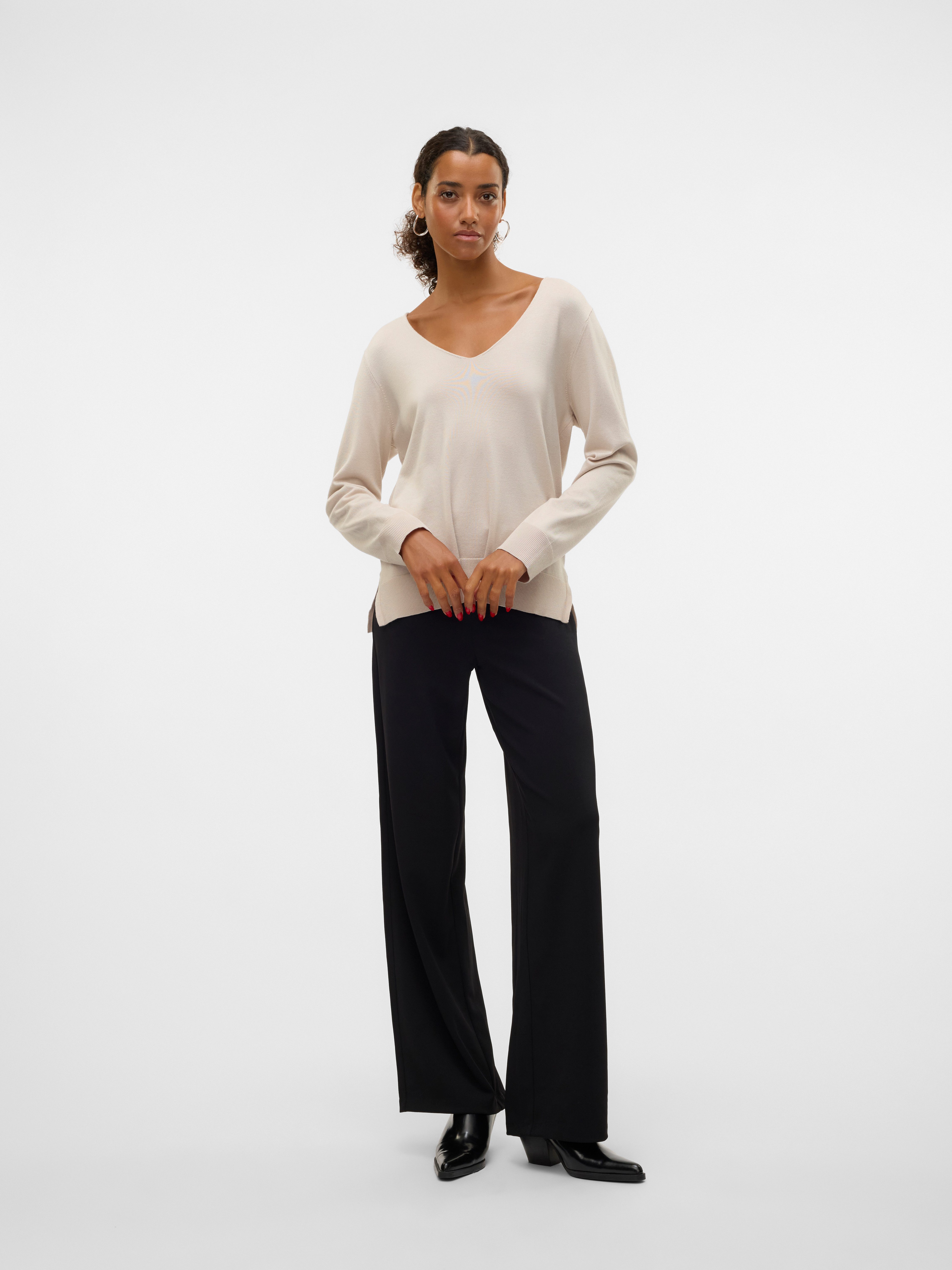 Vero Moda Gebreide trui VMSILJE LS V-NECK PULLOVER GA NOOS