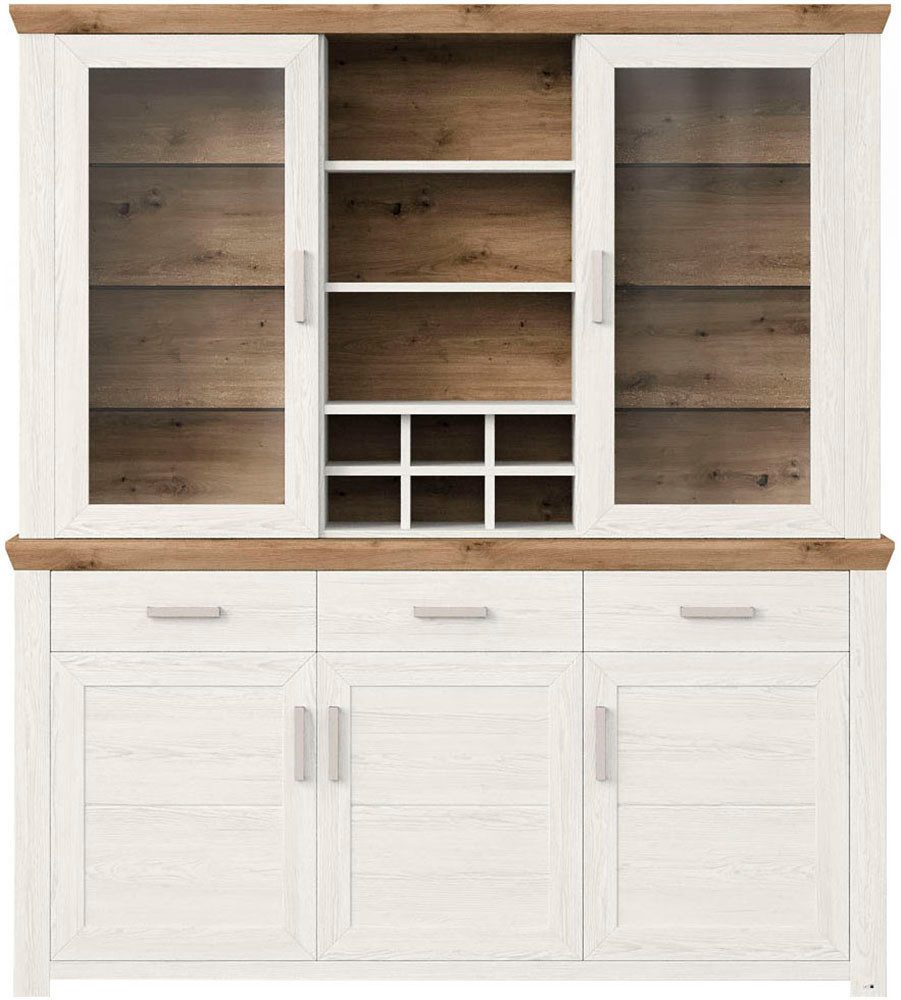 set one by Musterring Kastenset York met glazen deuren, optioneel met verlichting, 3 kleuren, breedte 184 cm (2 stuks)