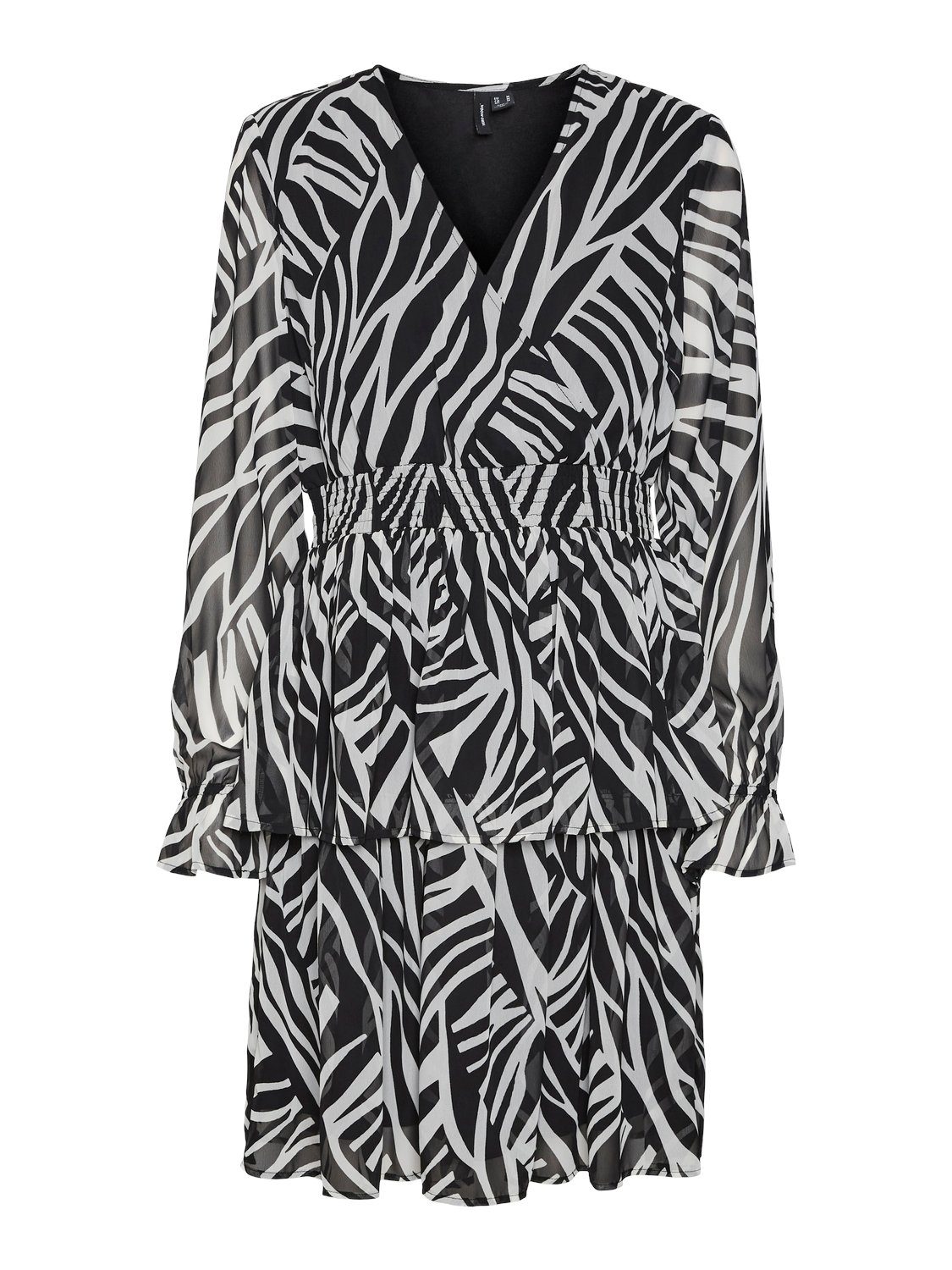 Vero Moda Mini-jurk VMHOLLY LS SMOCK SHORT DRESS WVN GA dames jurken maat S (36) zwart
