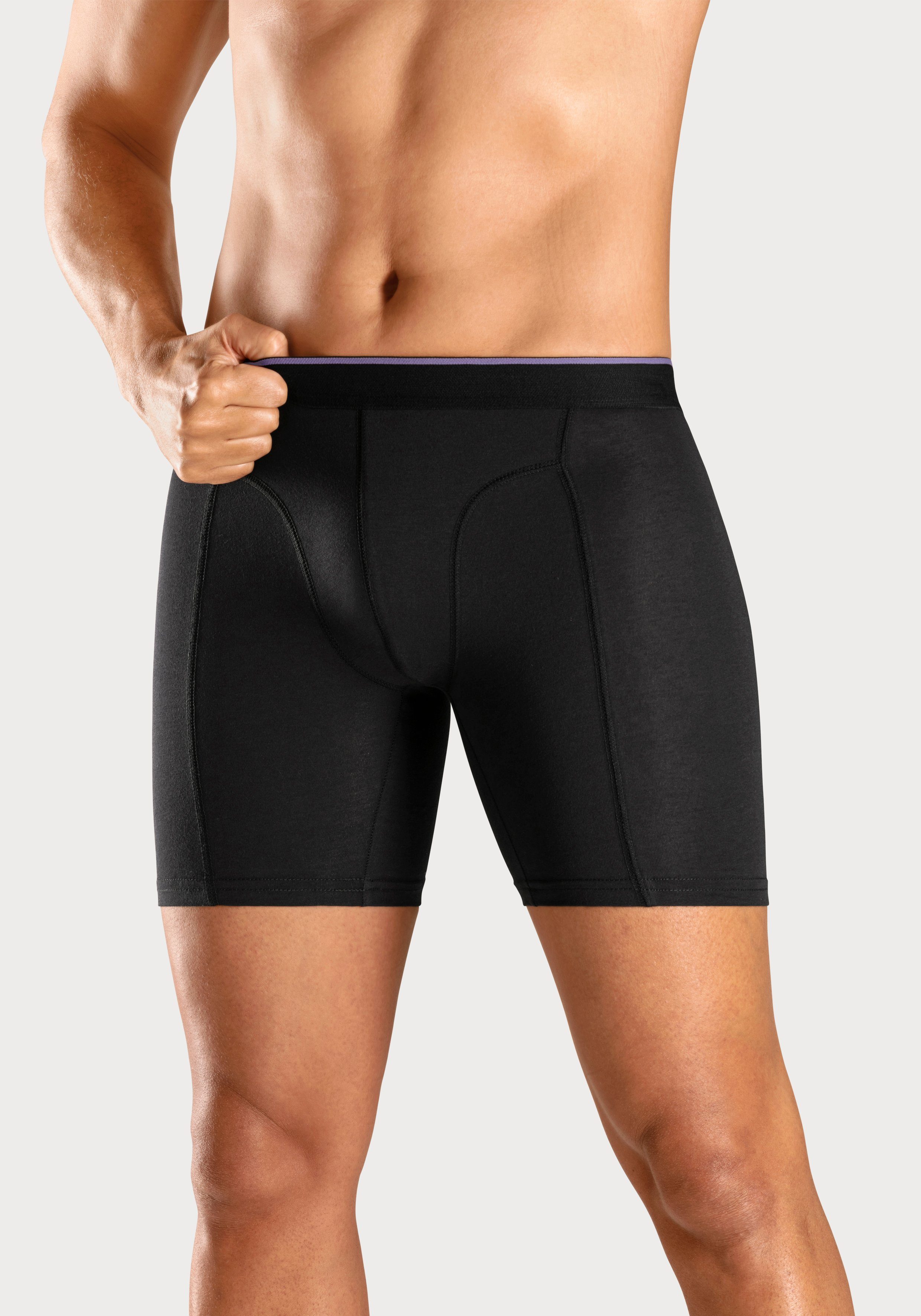 AUTHENTIC LE JOGGER Lange boxershort met twee kleuren geweven band en langere pijpen (set 5 stuks)
