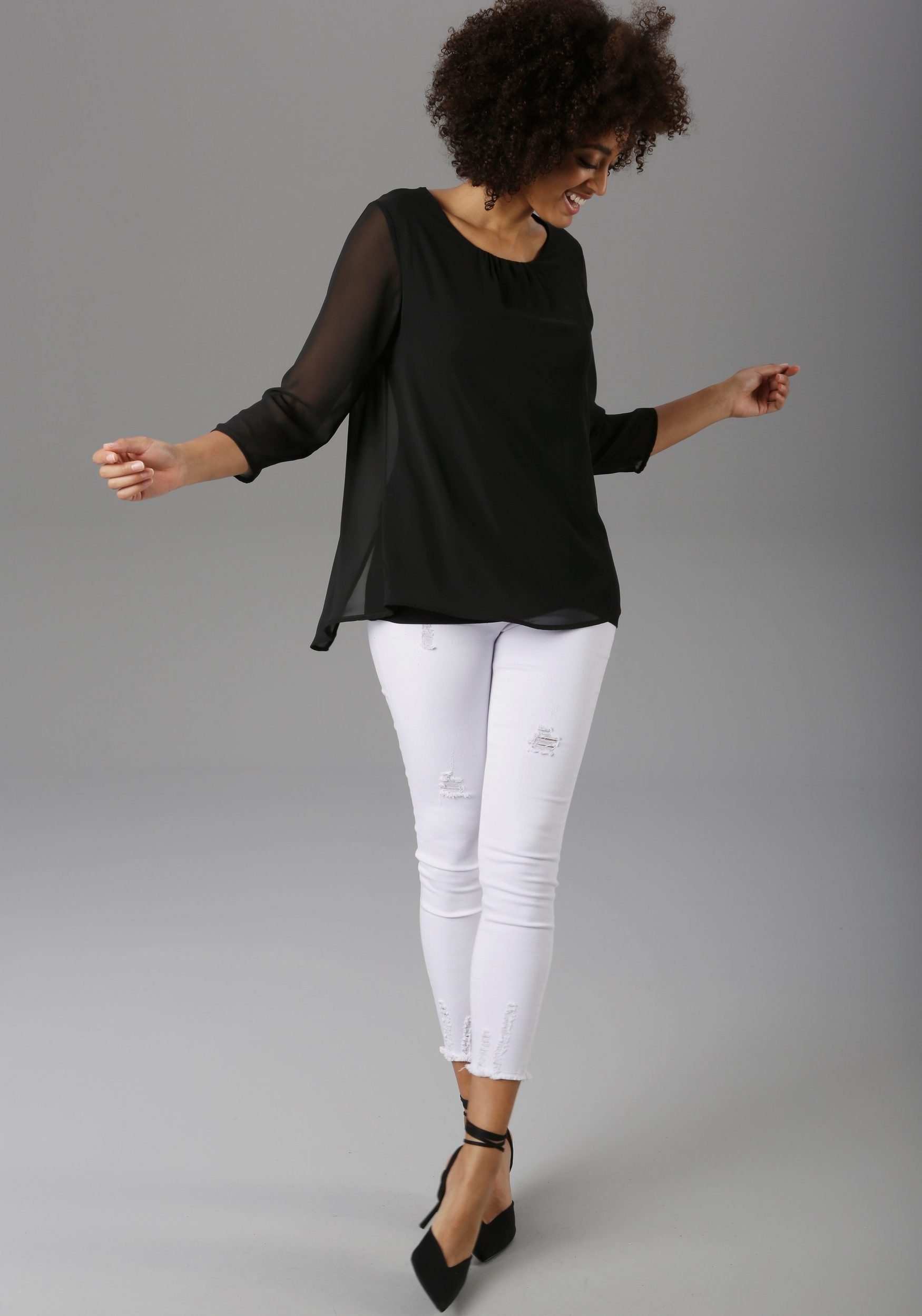 Aniston SELECTED Blouse zonder sluiting met rugsplit