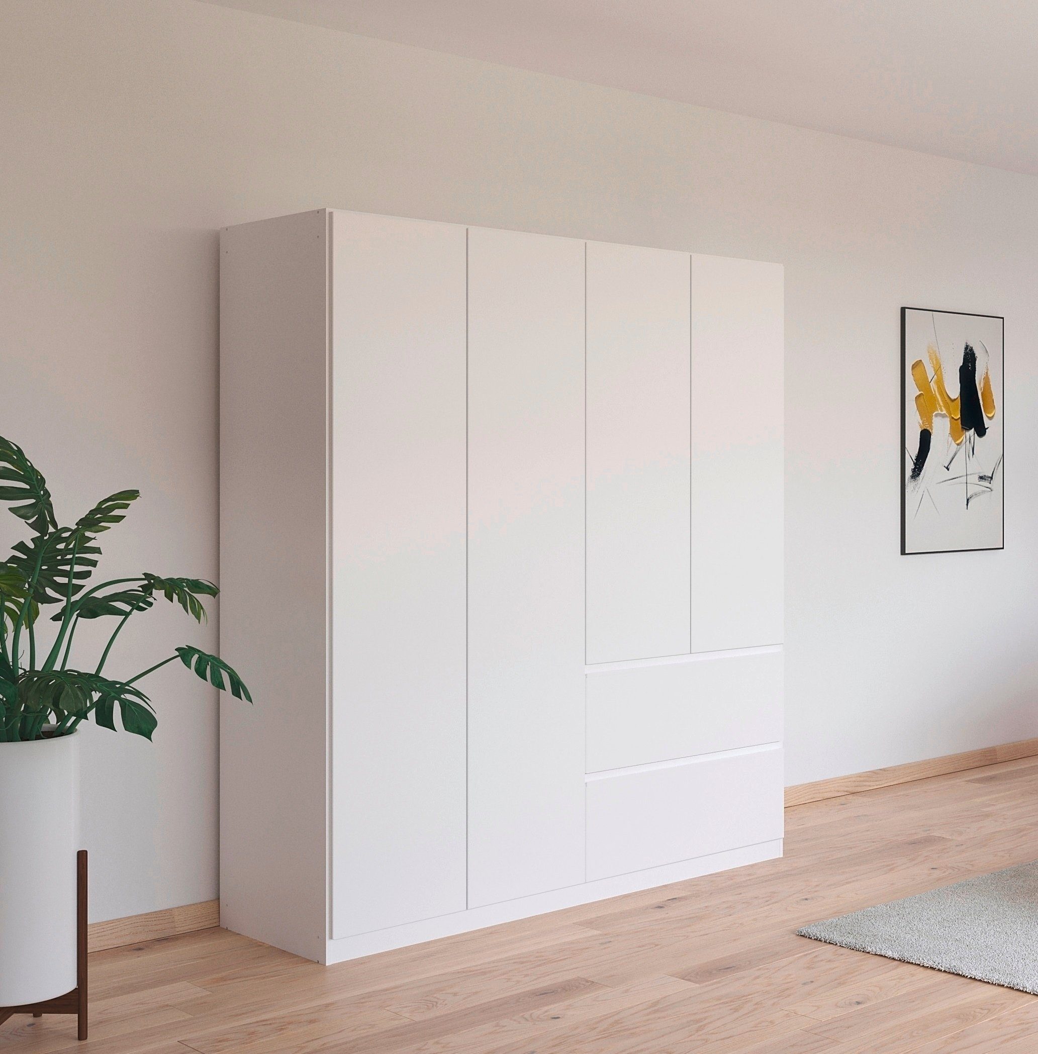 rauch Draaideurkast Kledingkast Kast Garderobe Wasmand COSTA in 3 Breedtes veel ruimte, greeploze front en push-to-open functie made in germany