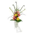 i.ge.a. kunstbloem arrangement lilien in vaas van keramiek, zijdebloemen cadeau bloemdecoratie kunstbloemen boeket (1 stuk) rood