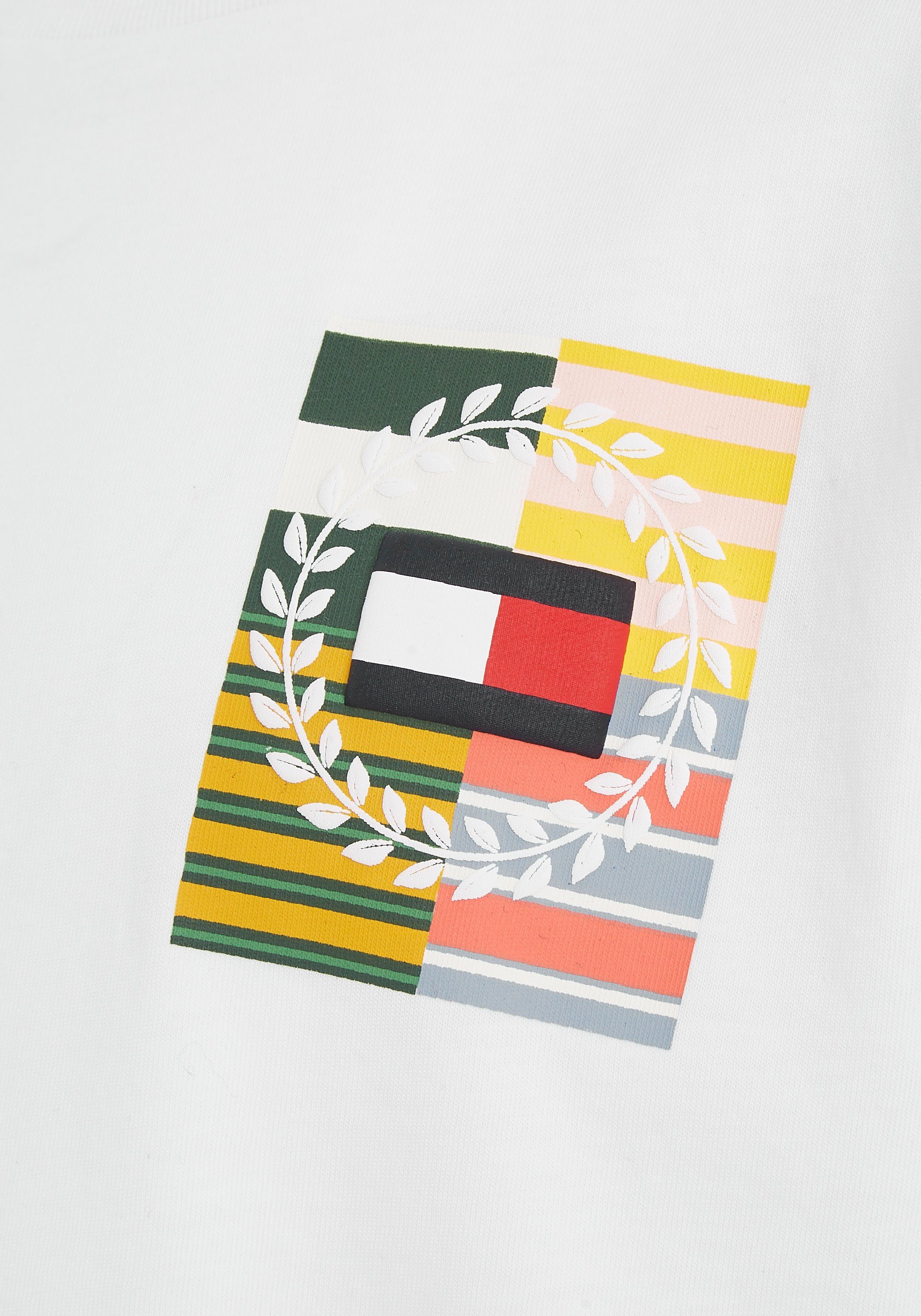 Tommy Hilfiger Shirt met lange mouwen MULTI ARTWORK TEE L/S met grote print op de rug en kleine op de borst