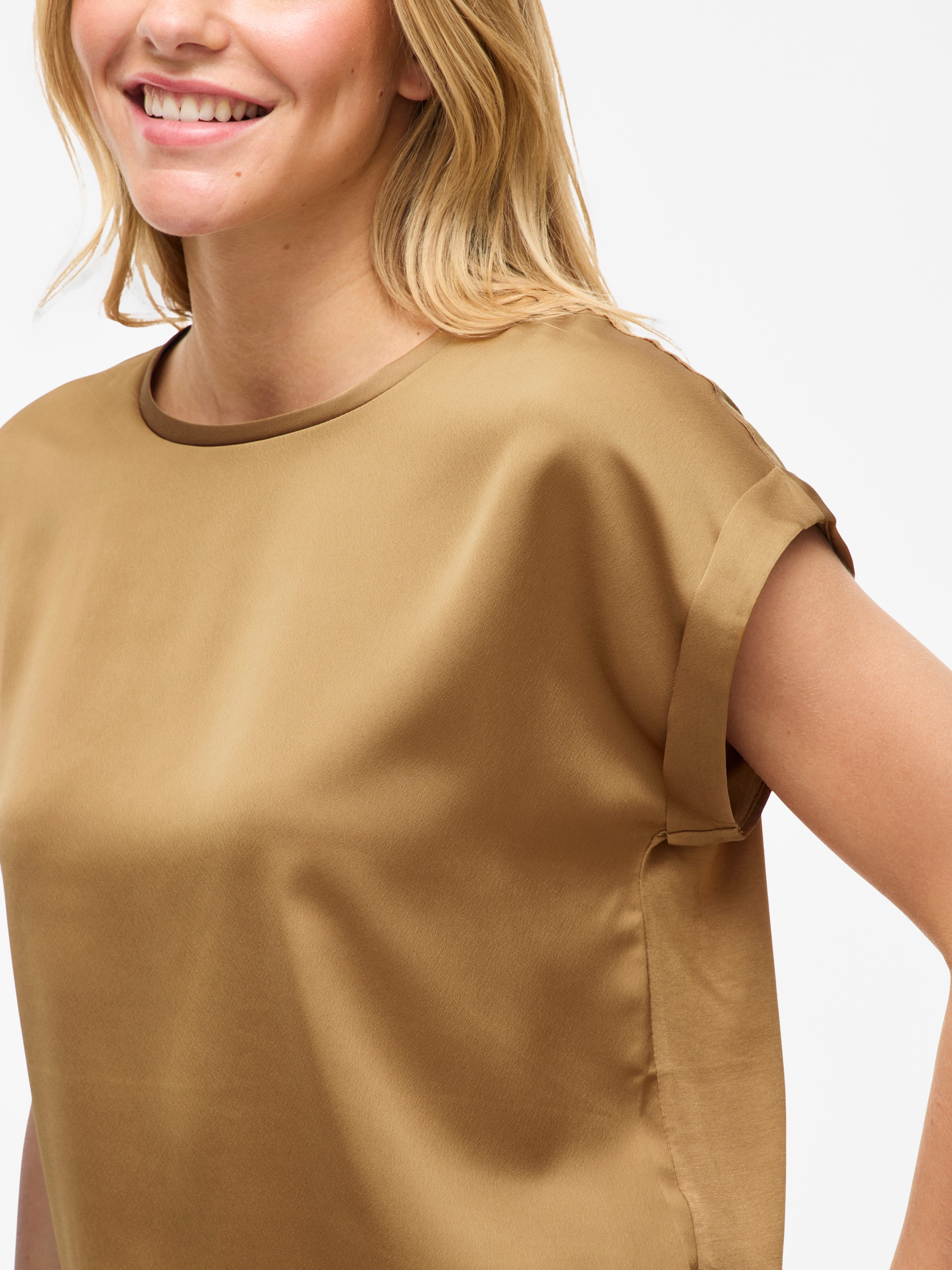 Vila Shirt met korte mouwen VIELLETTE S/S SATIN TOP - NOOS