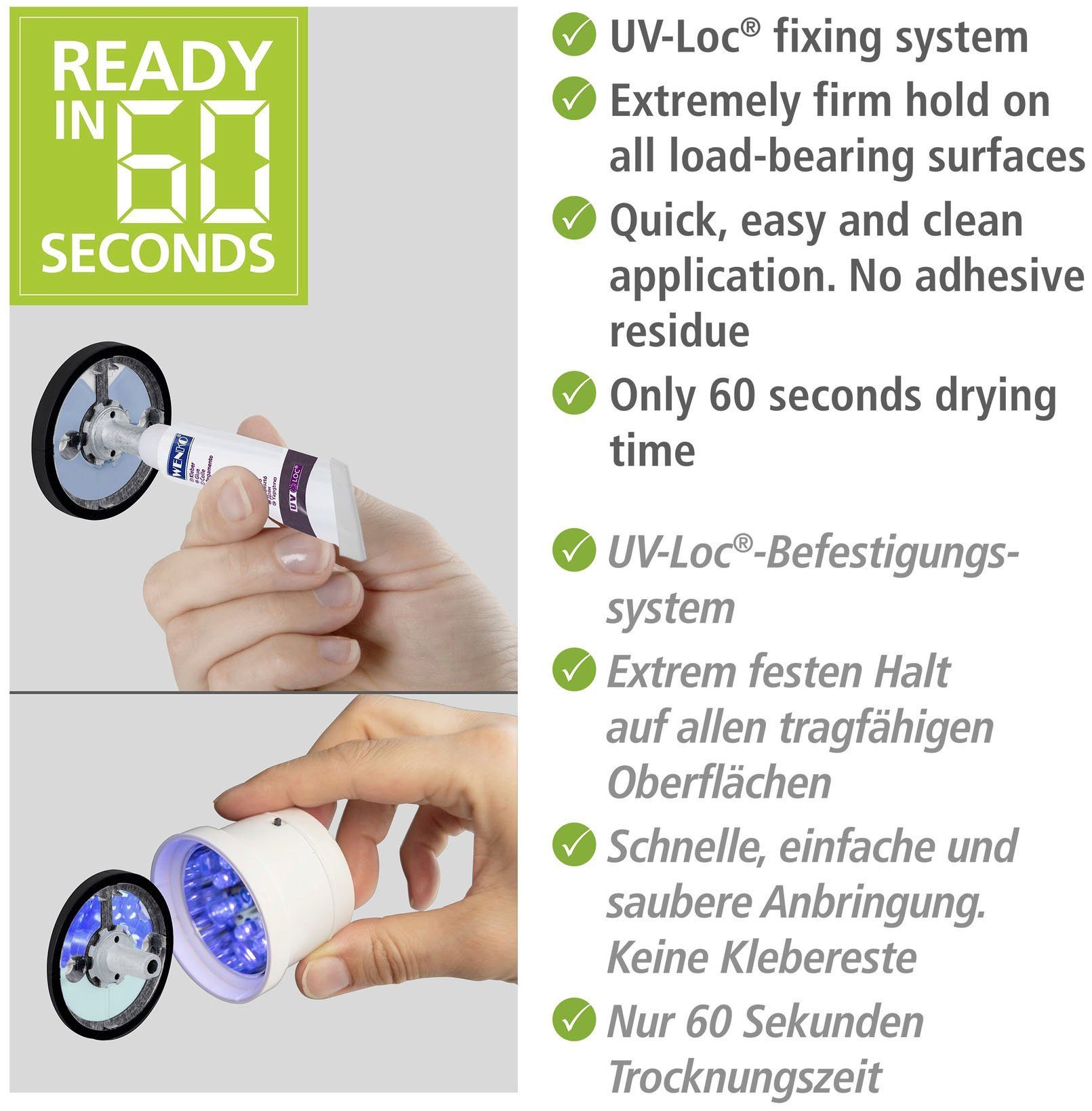 WENKO Handdoekring UV-Loc® Isera bevestigen zonder boren