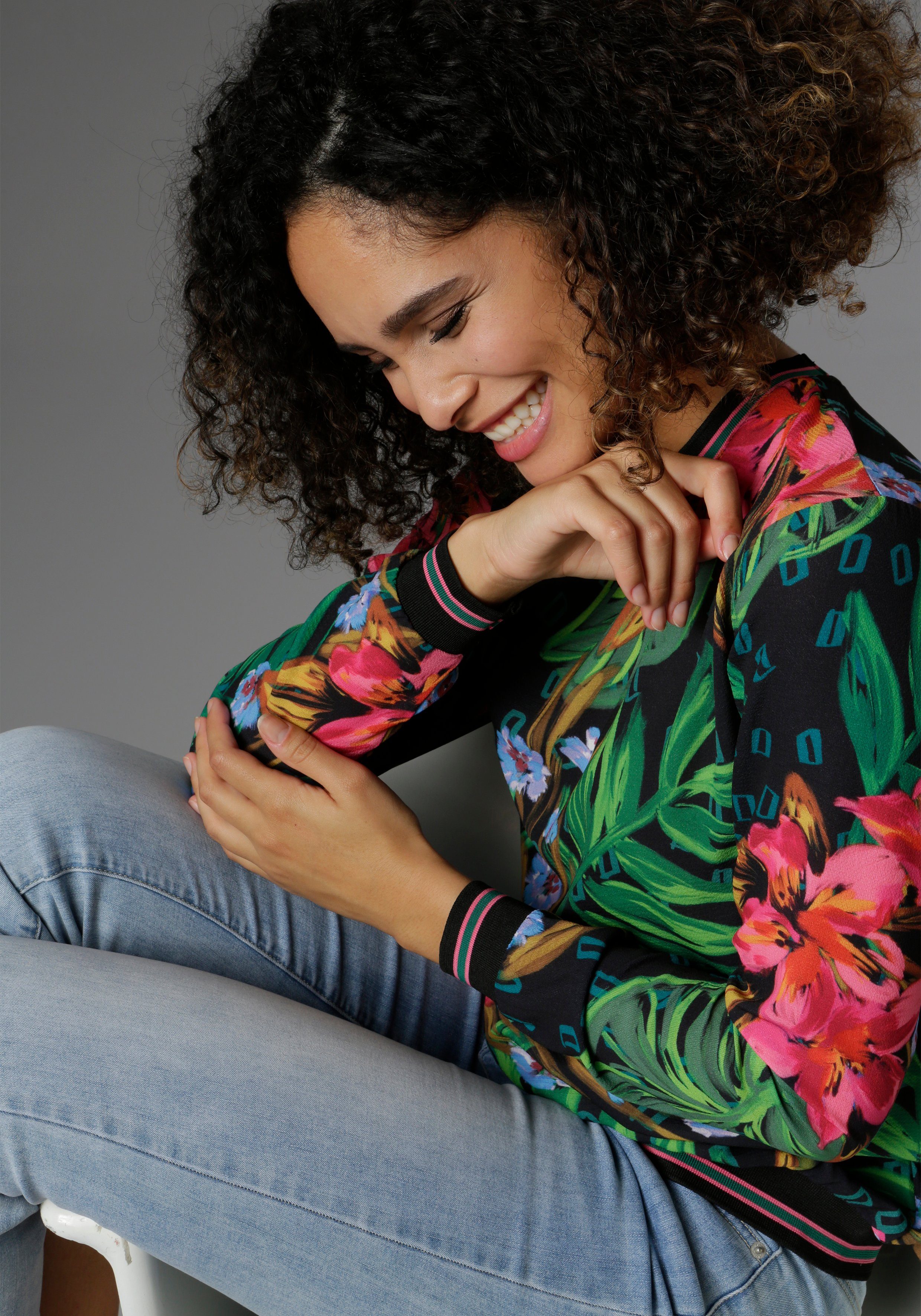 Aniston SELECTED Shirtblouse met gestreepte boorden