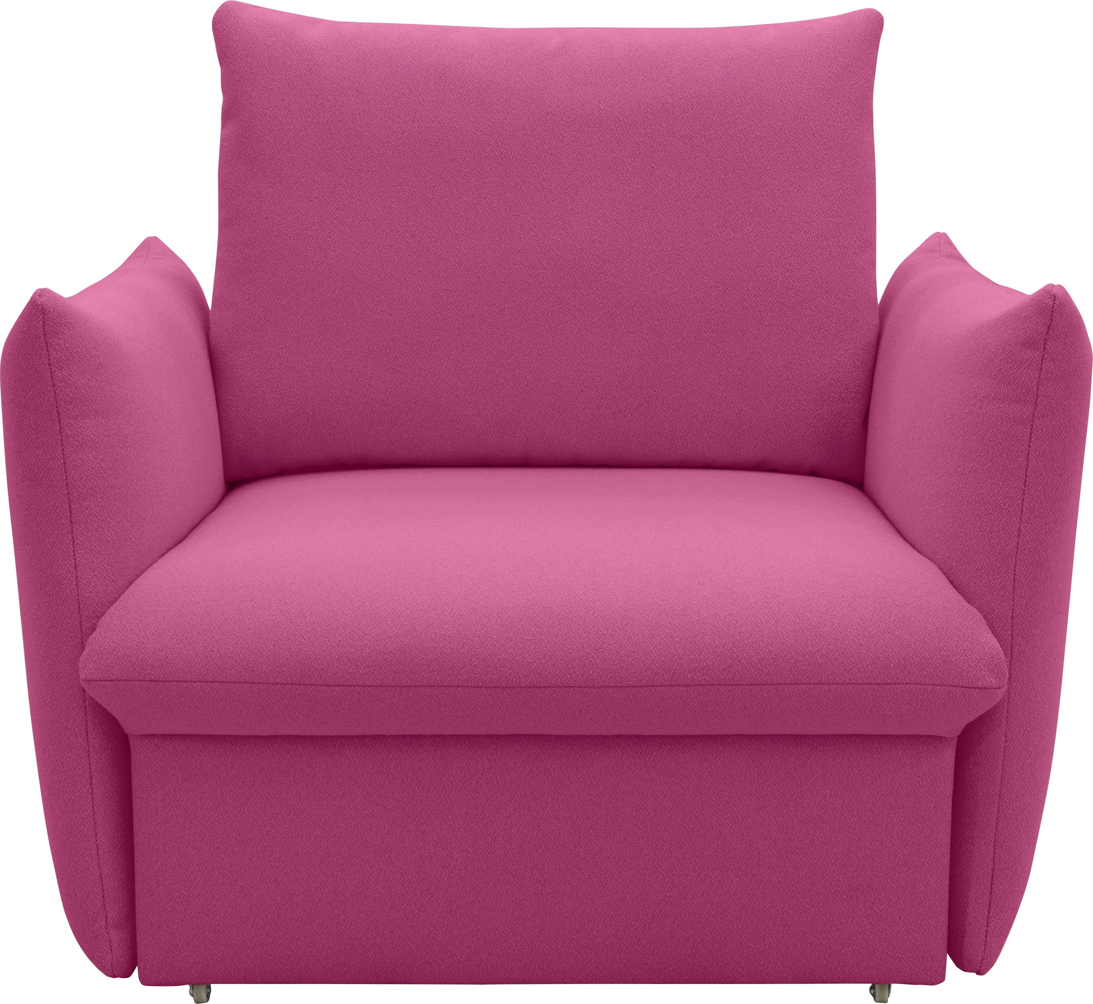 LOOKS BY WOLFGANG JOOP Fauteuil LOOKS XII Slaapstoel, Slaapfunctie Boxspringbekleding, met slaapfunctie, kussen-look fauteuils roze