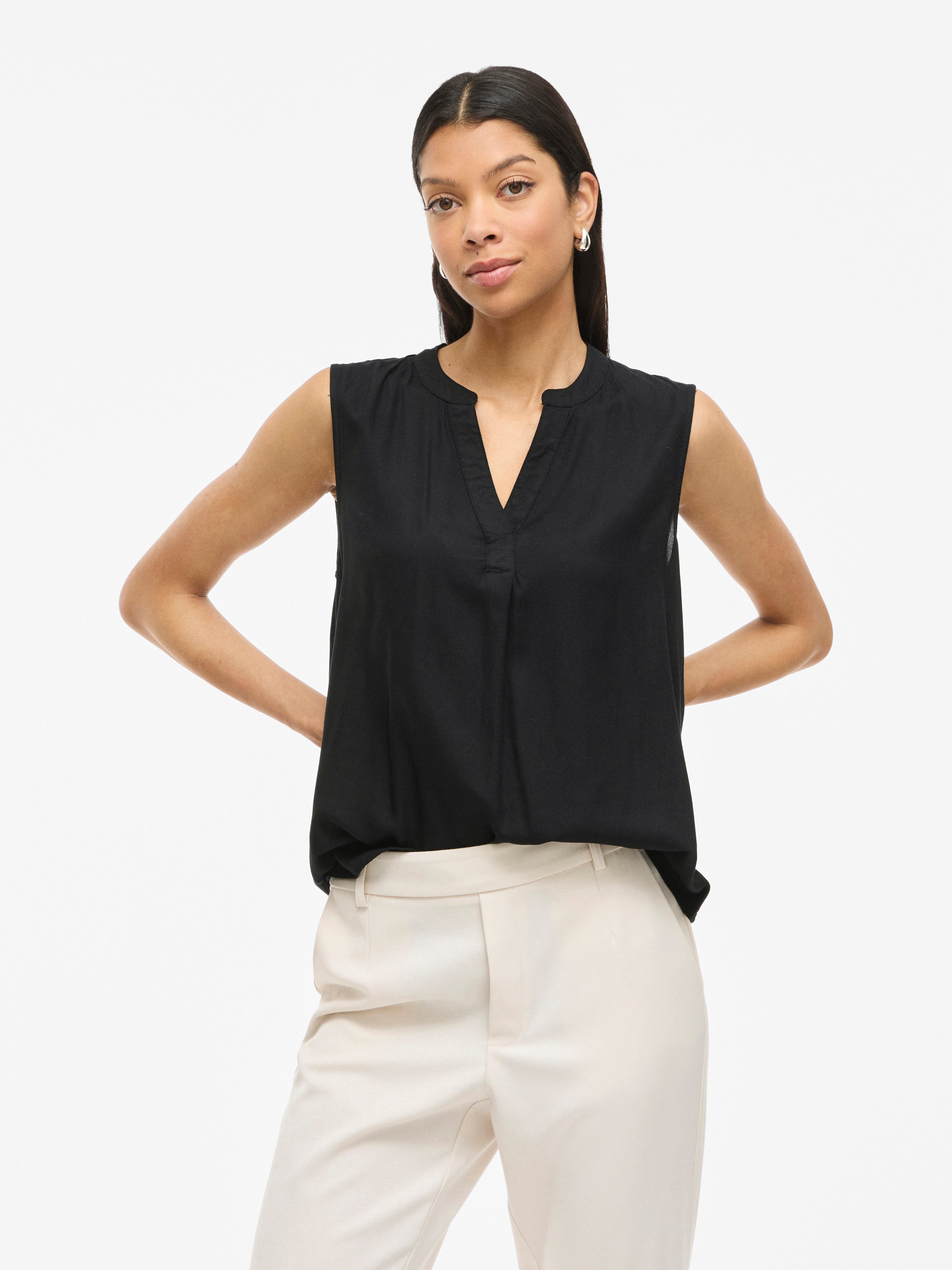 Vila Top VIROSA V-NECK S/L TOP - NOOS
