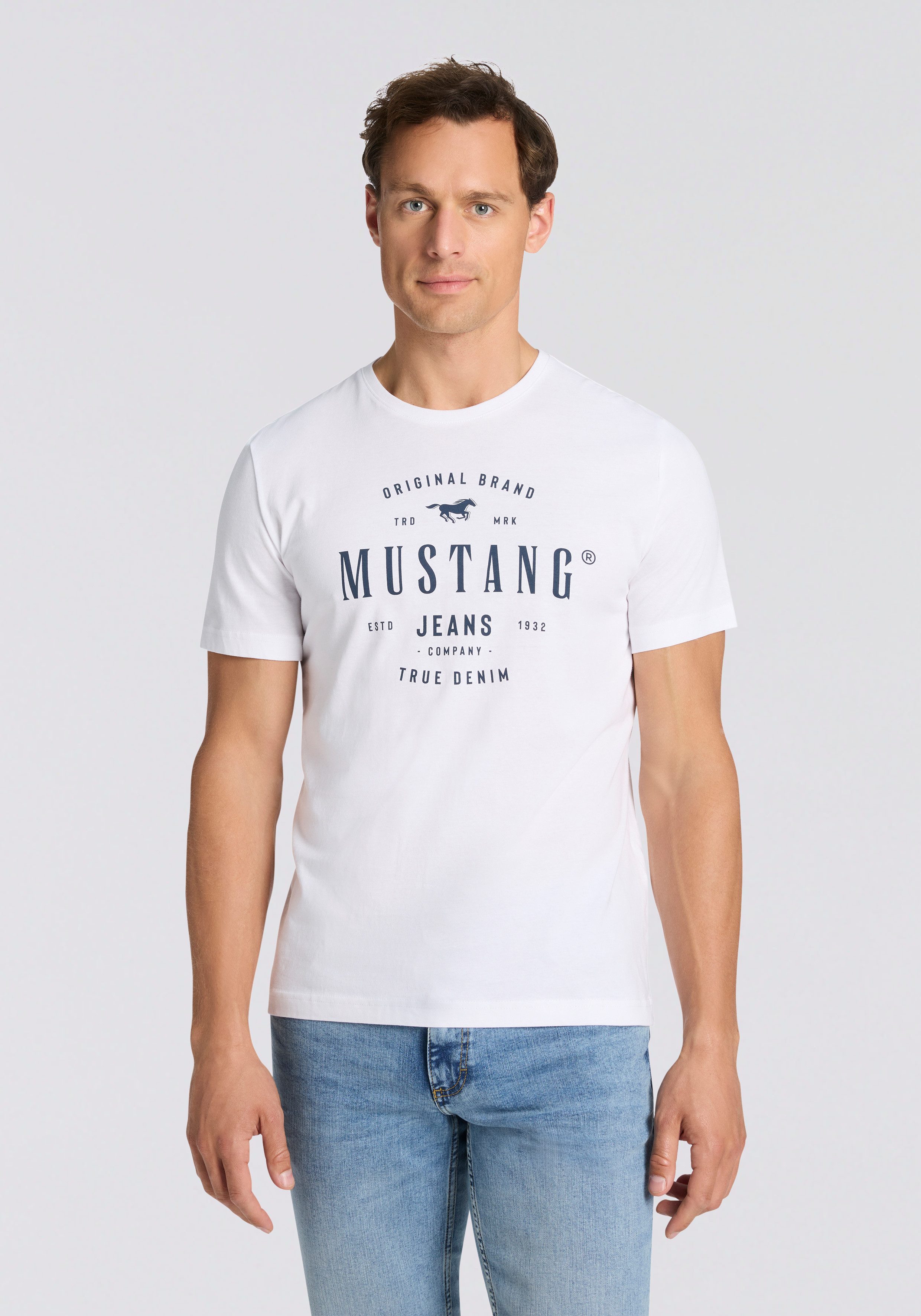 MUSTANG T-shirt Style Alex 3-Pack met opvallende print (3-delig, Set van 3)