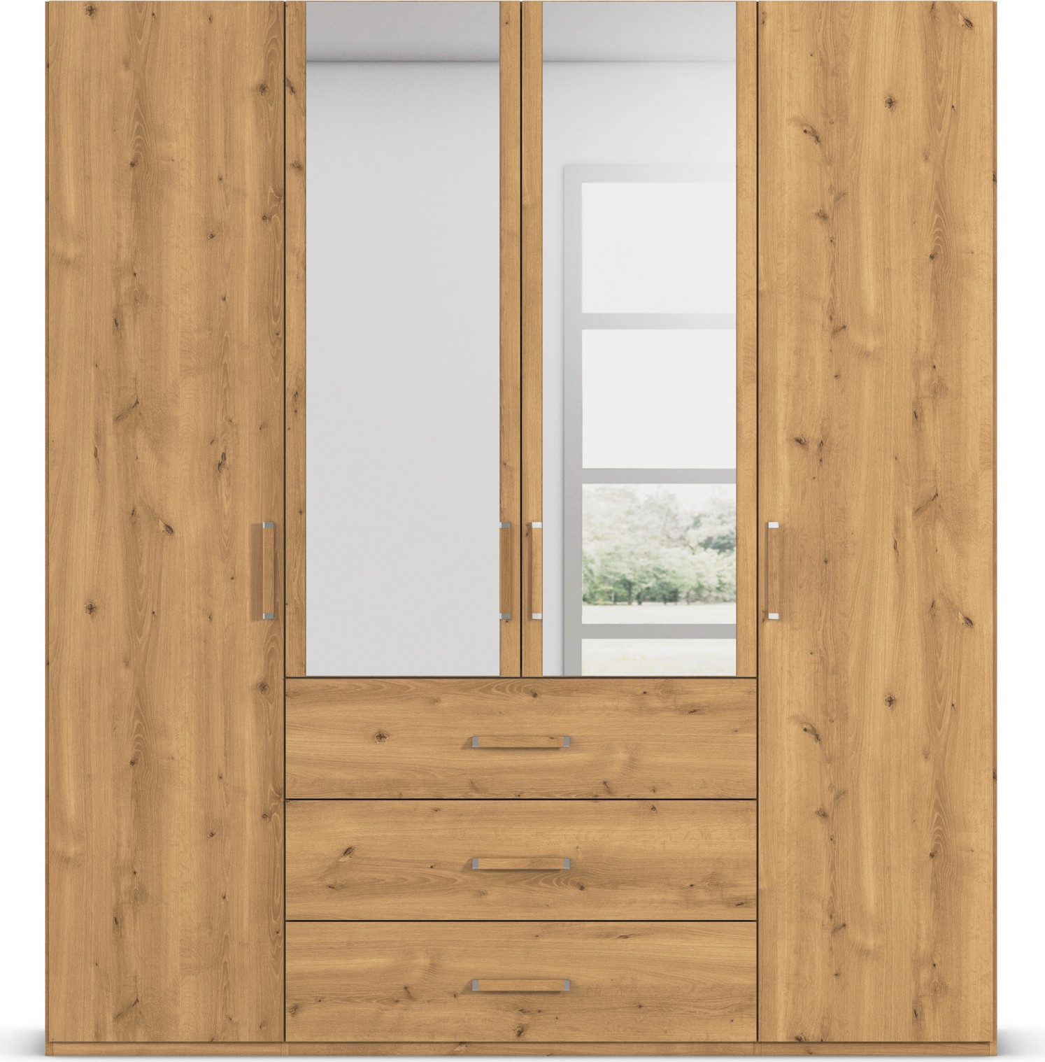 rauch Draaideurkast Kledingkast Kast Garderobe Slaapkamerkast EVELYN in elegante stijl met lades 3 breedtes en 2 hoogtes made in germany
