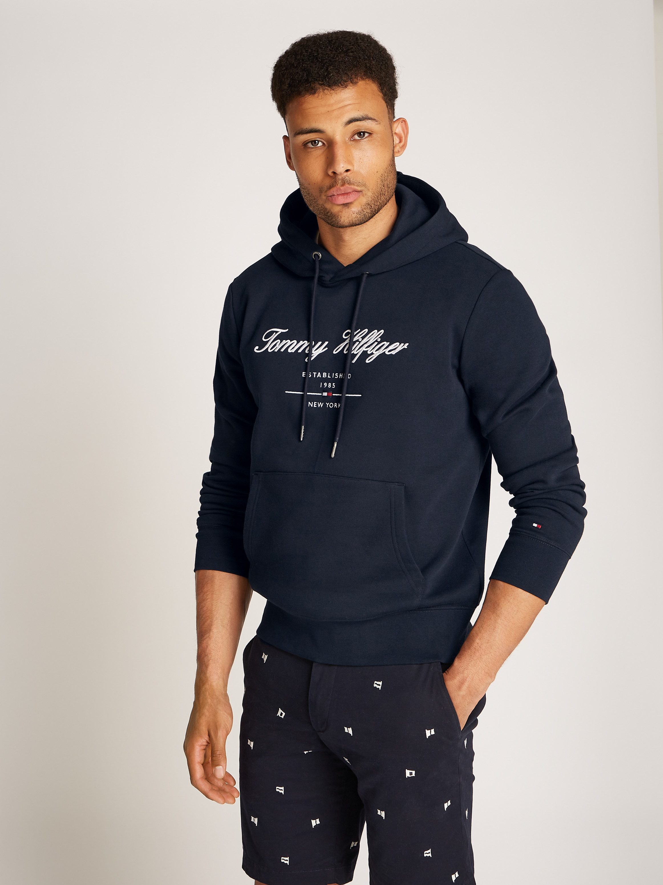 Tommy Hilfiger Hoodie SCRIPT LOGO HOODY met opgestikt logo
