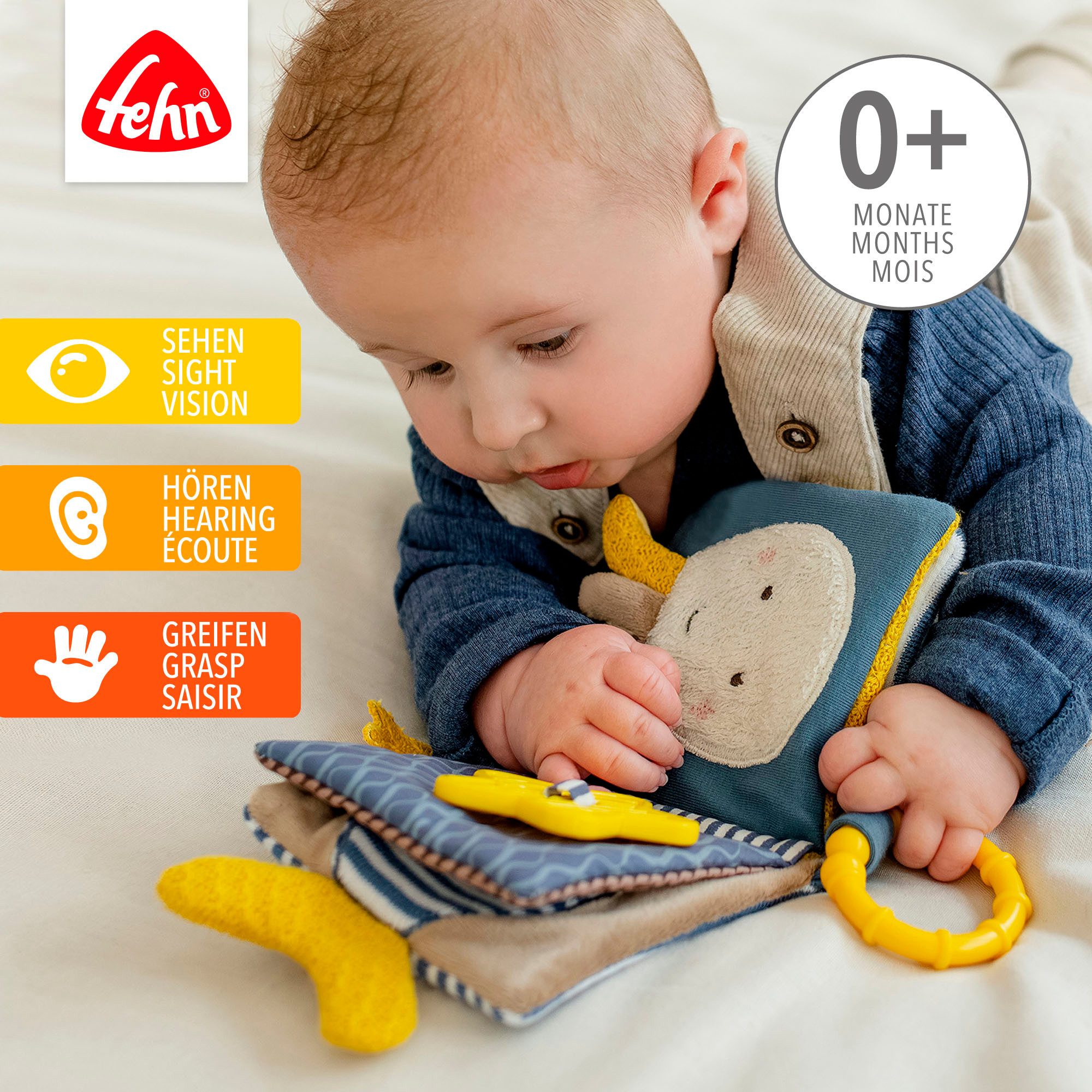 Fehn Grijpspeeltje Otter Theo, stoffenboek Otter