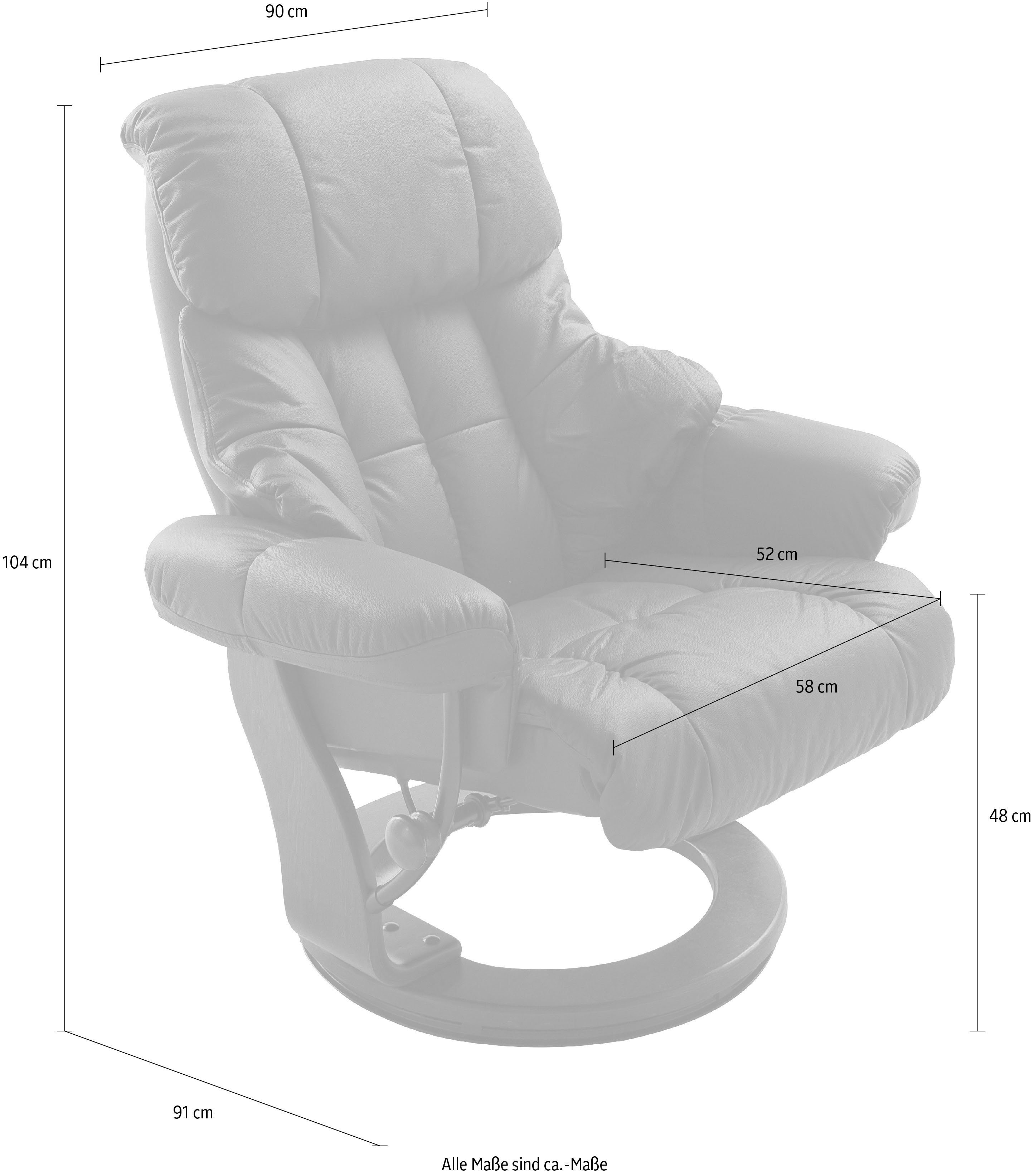 MCA furniture Relaxfauteuil Calgary Tv-fauteuil 360º draaibaar inclusief hocker met leren bekleding